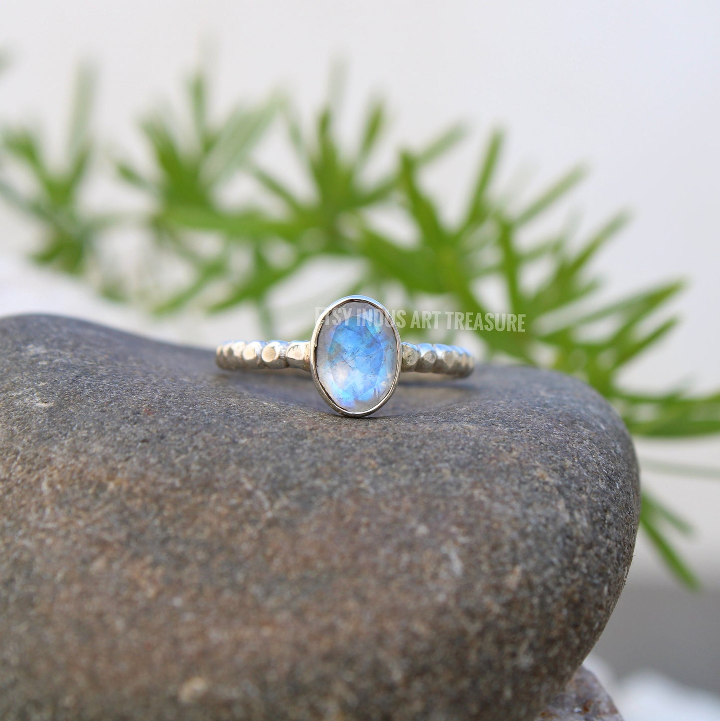 Rainbow Moonstone Ring