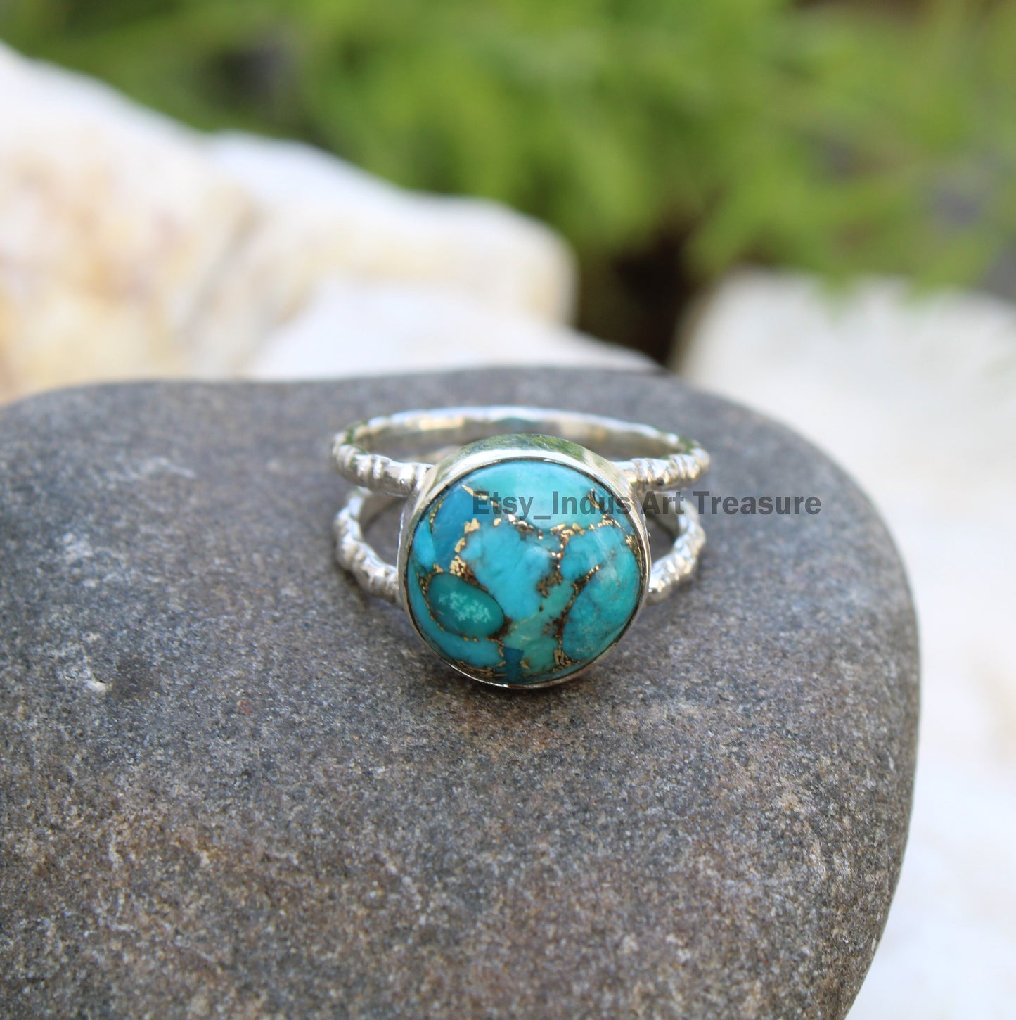 Copper Turquoise Dedicated Ring,