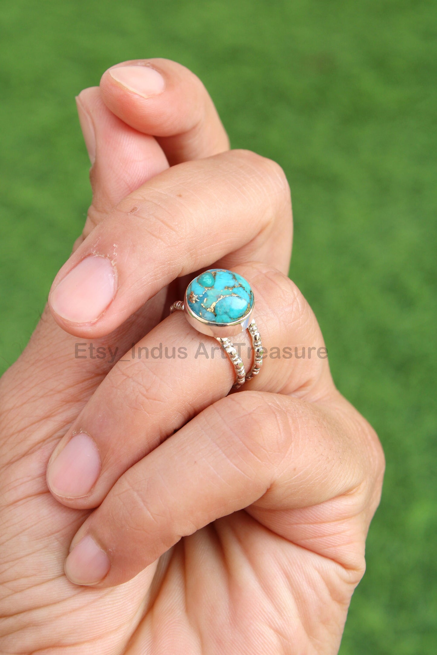 Copper Turquoise Dedicated Ring,