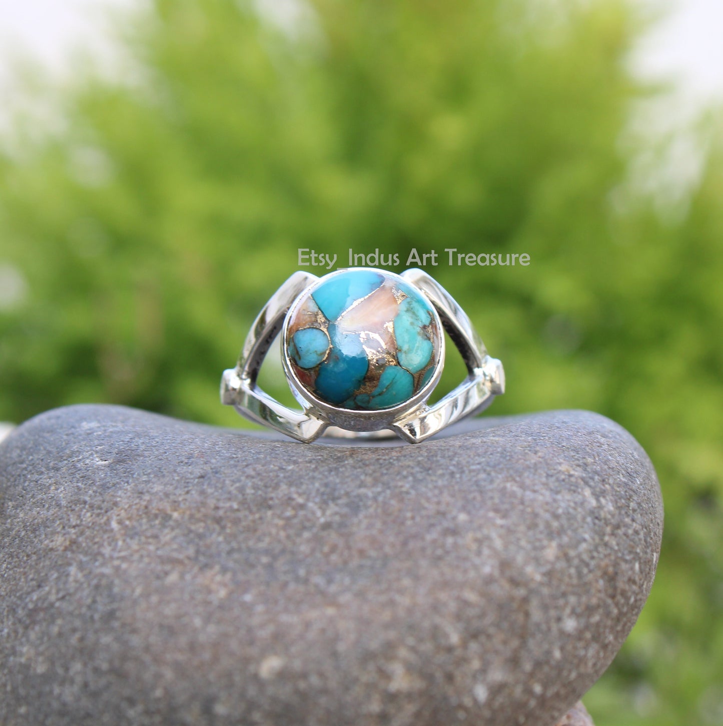 Blue Copper Turquoise Ring