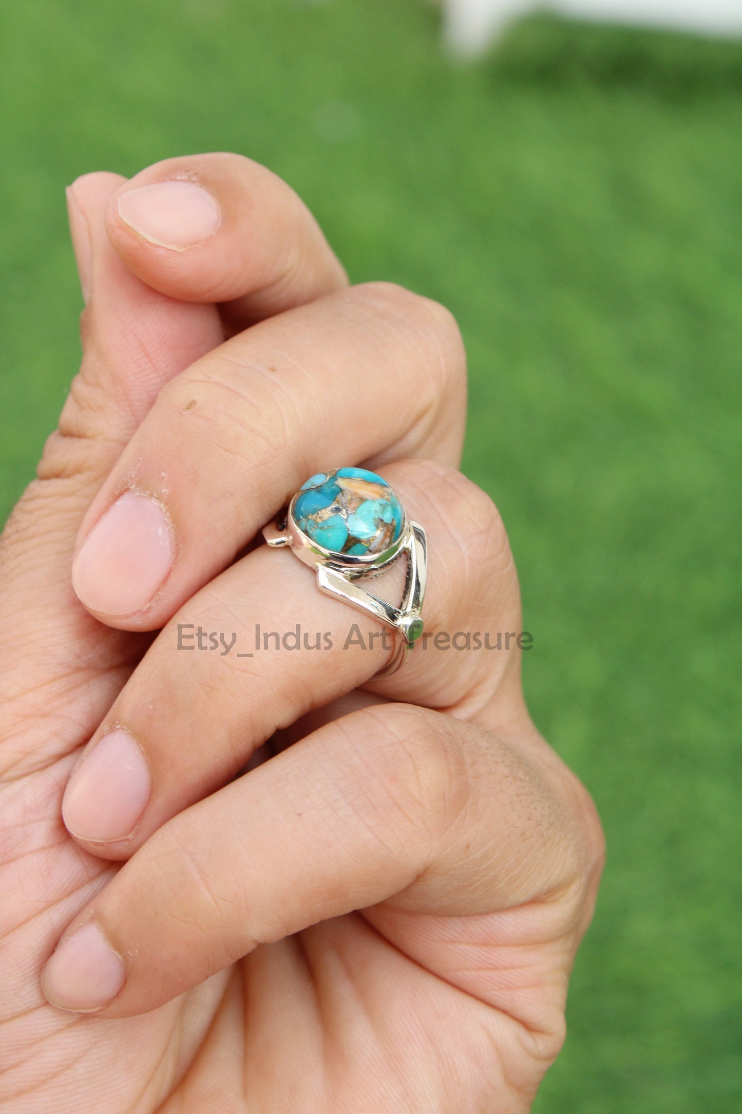 Blue Copper Turquoise Ring