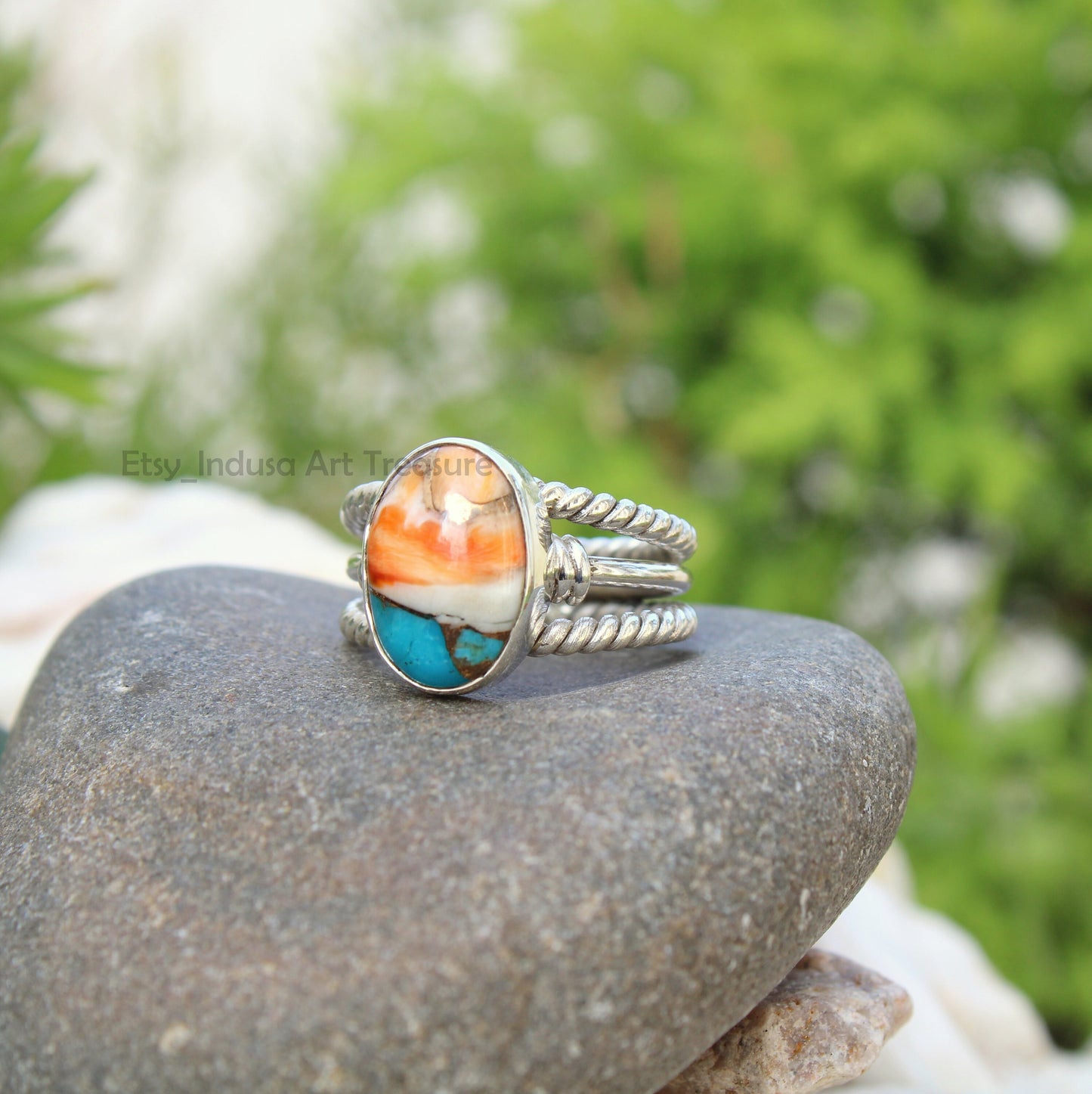 Oyster Turquoise Boho Ring