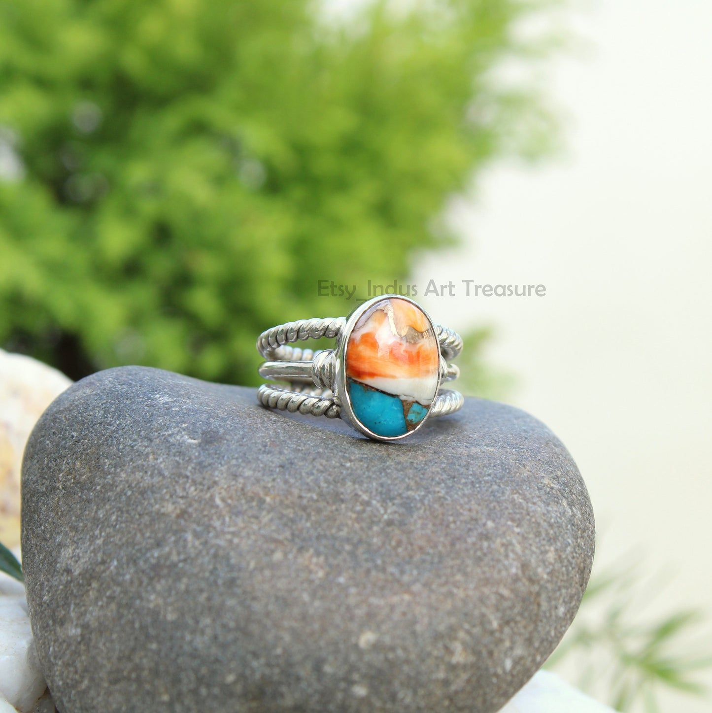 Oyster Turquoise Boho Ring