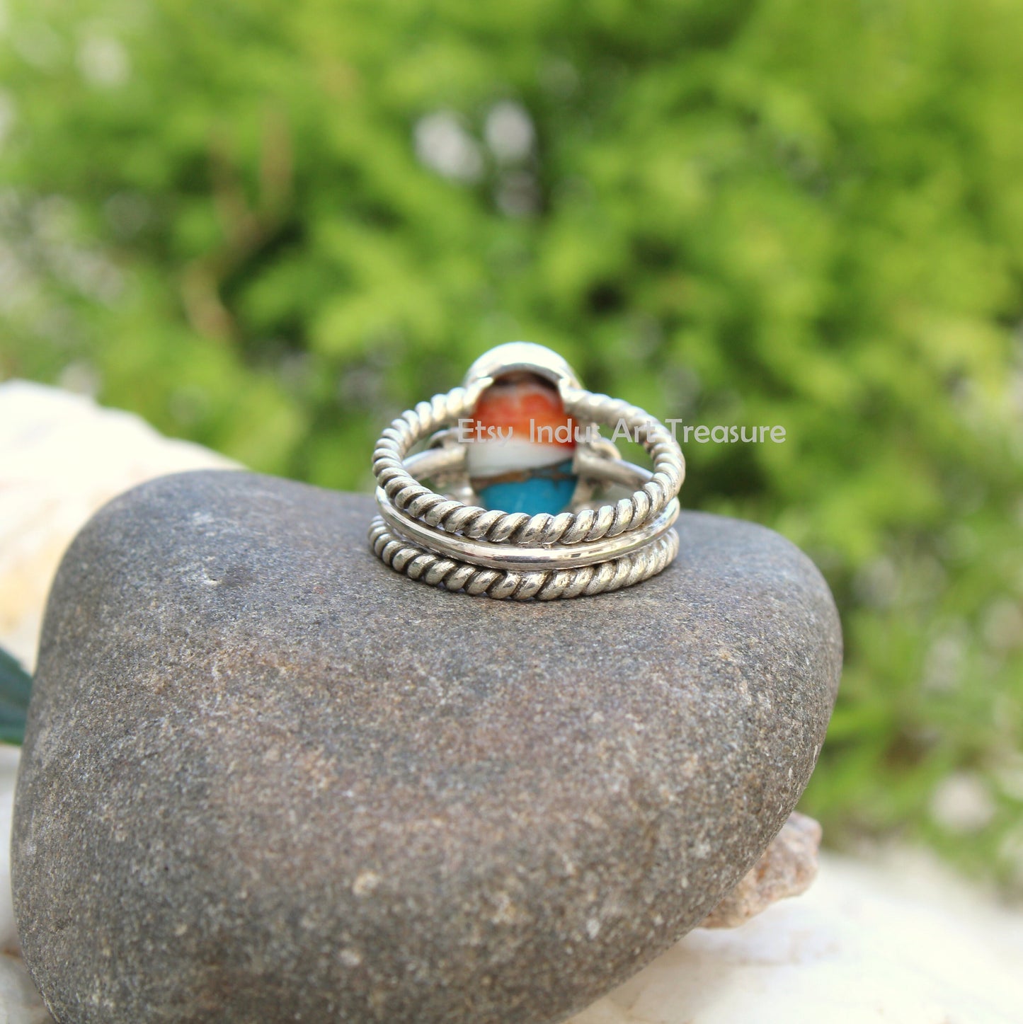 Oyster Turquoise Boho Ring