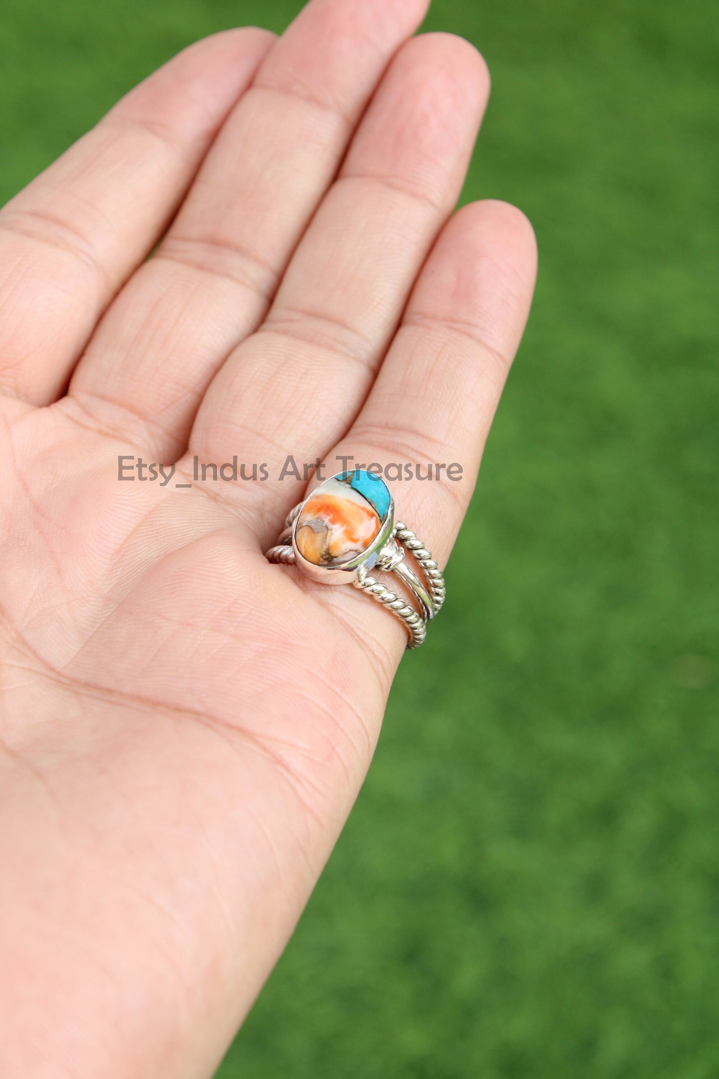 Oyster Turquoise Boho Ring