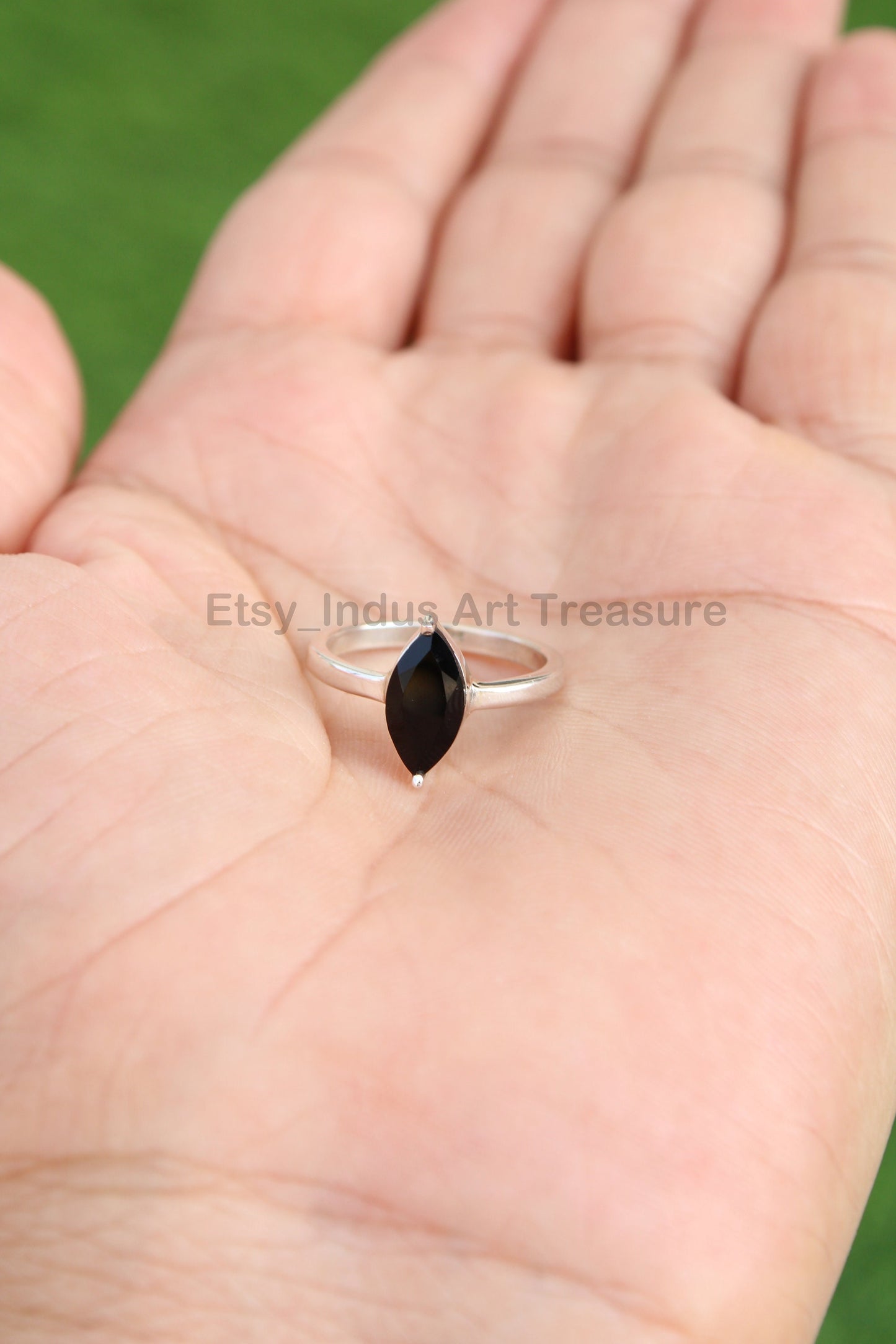 Black Onyx Marquise Ring