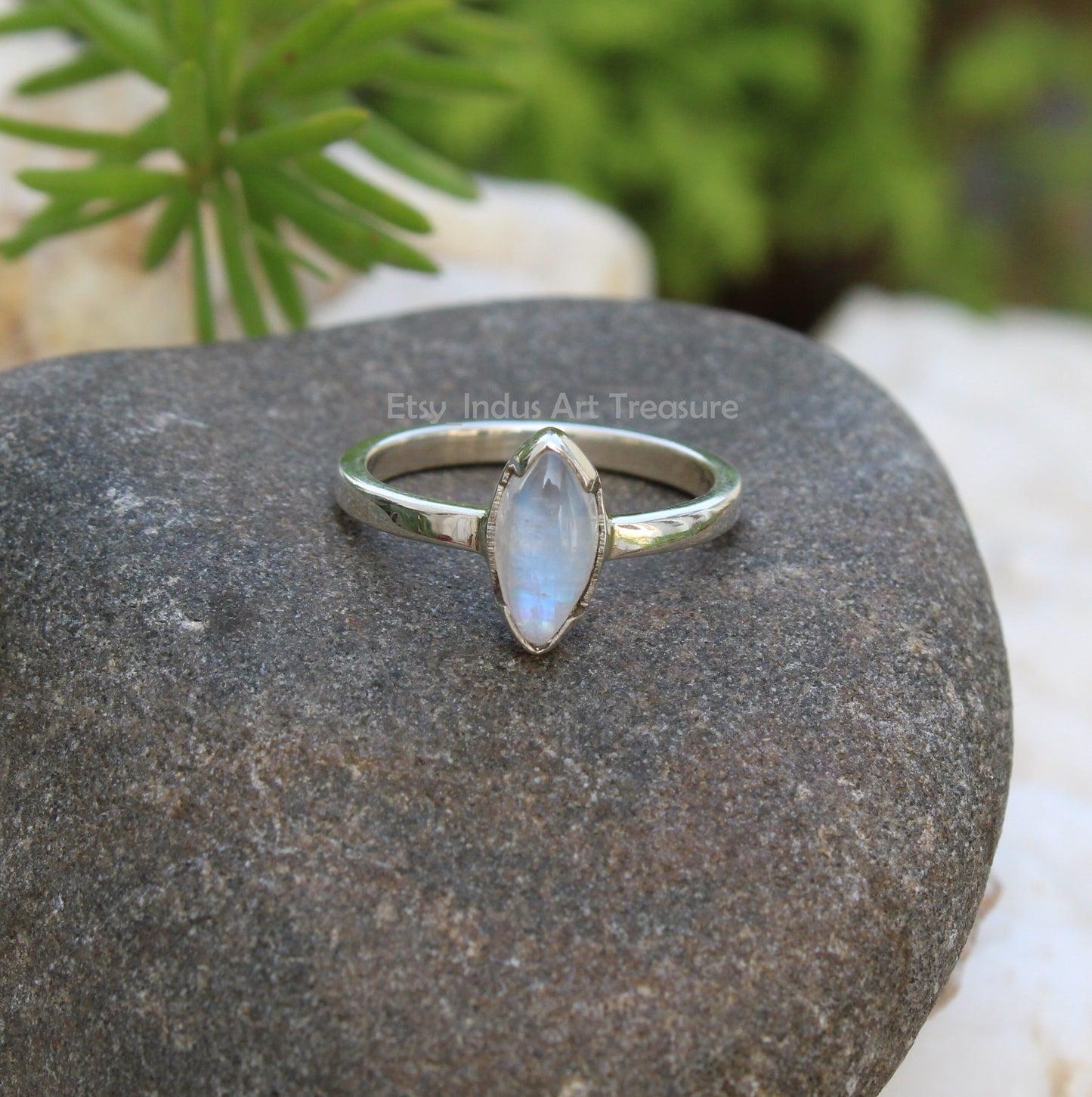Rainbow Moonstone Ring