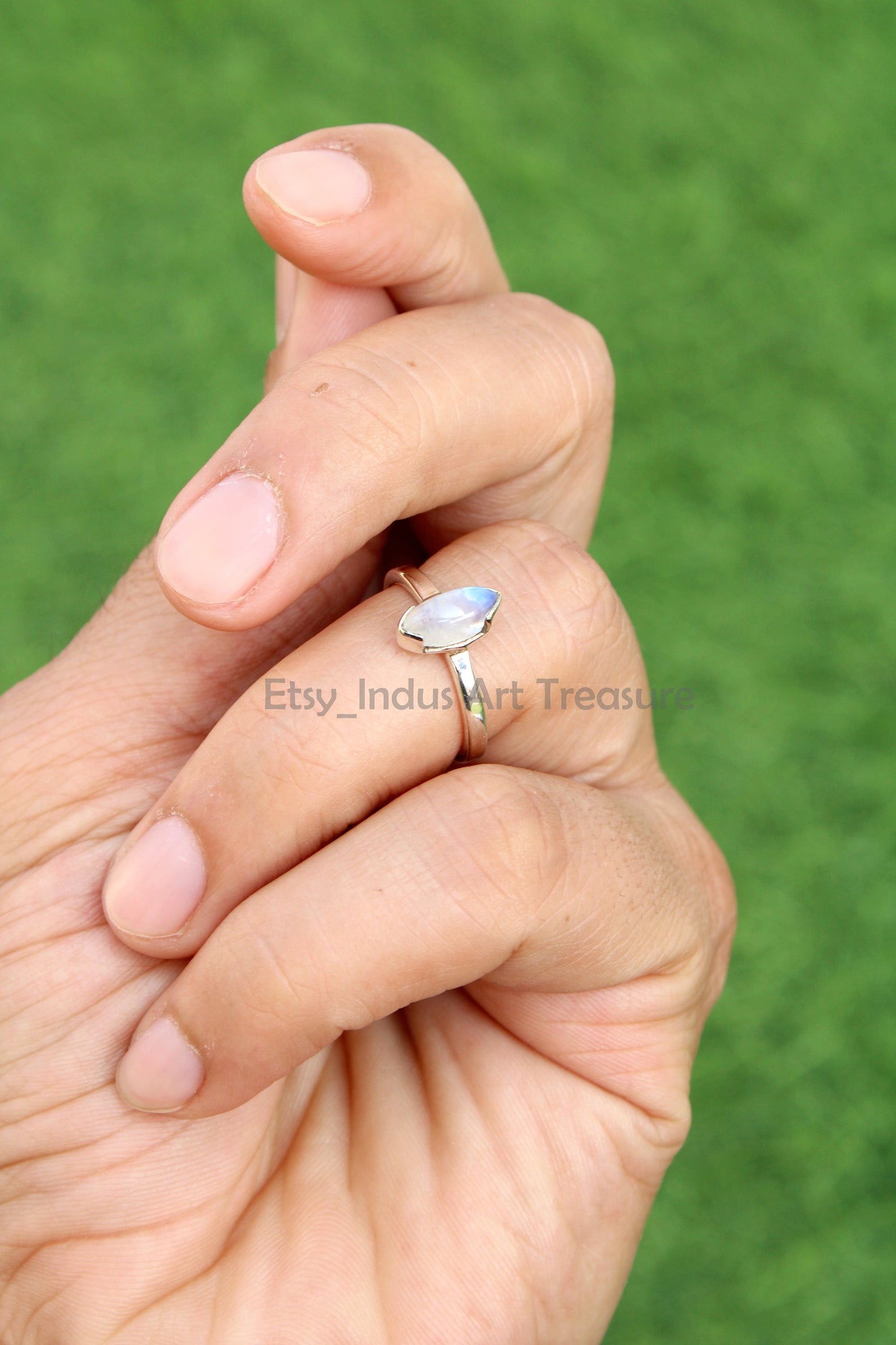 Rainbow Moonstone Ring