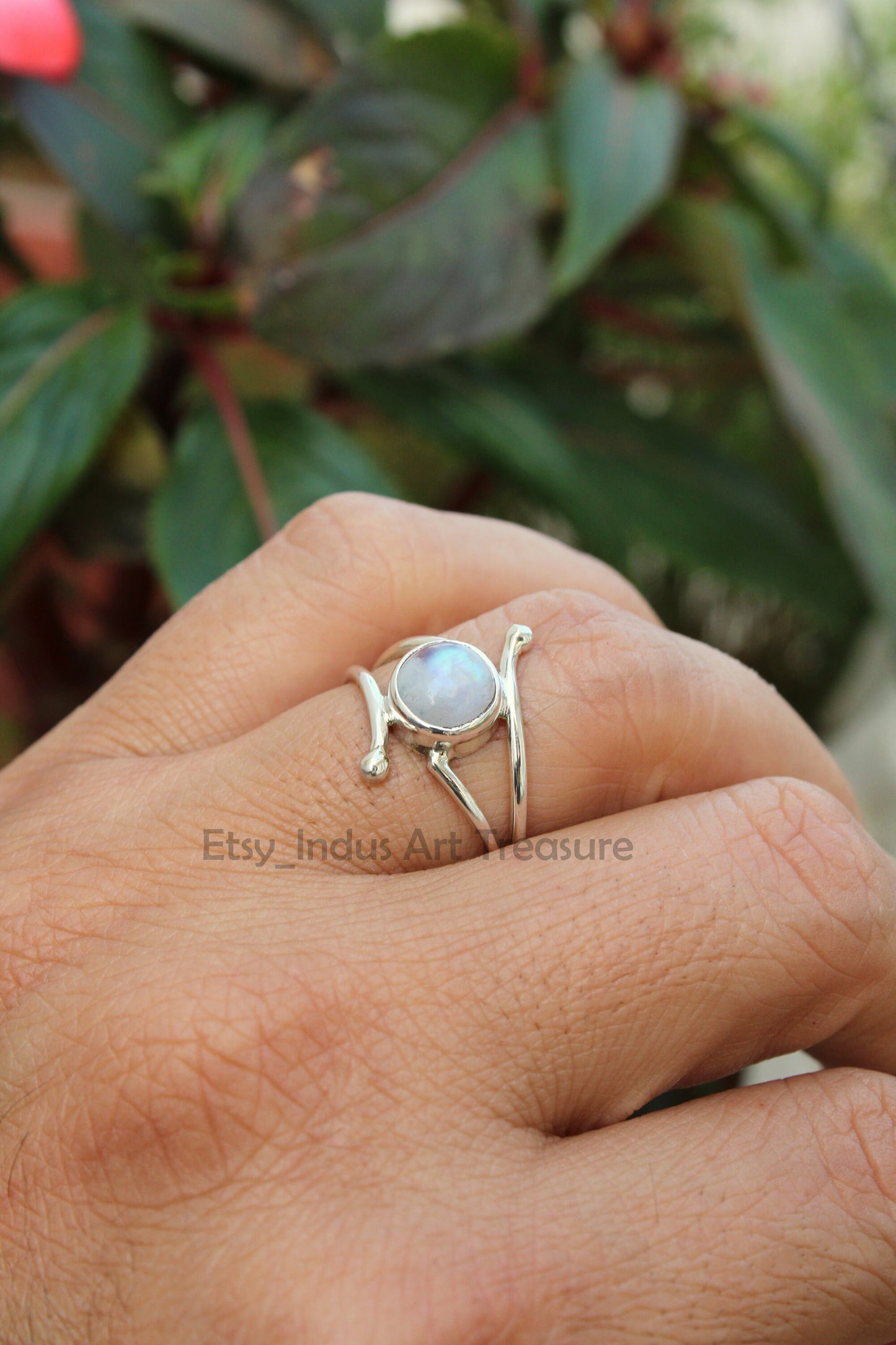 Rainbow Moonstone Ring
