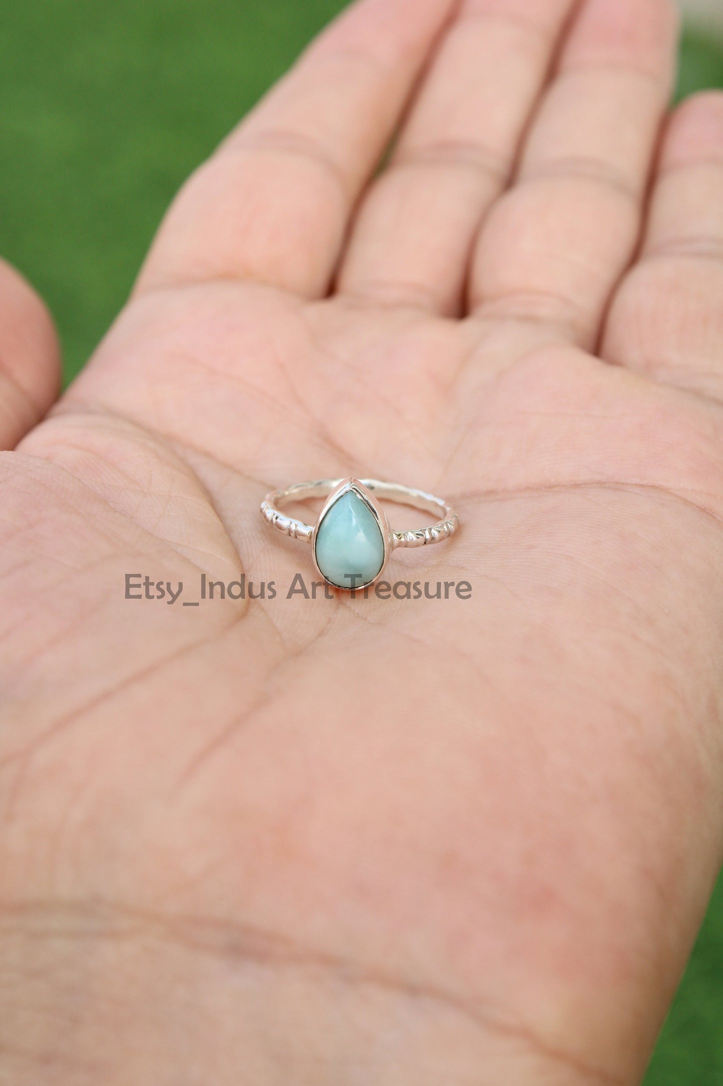 Larimar Pear Ring