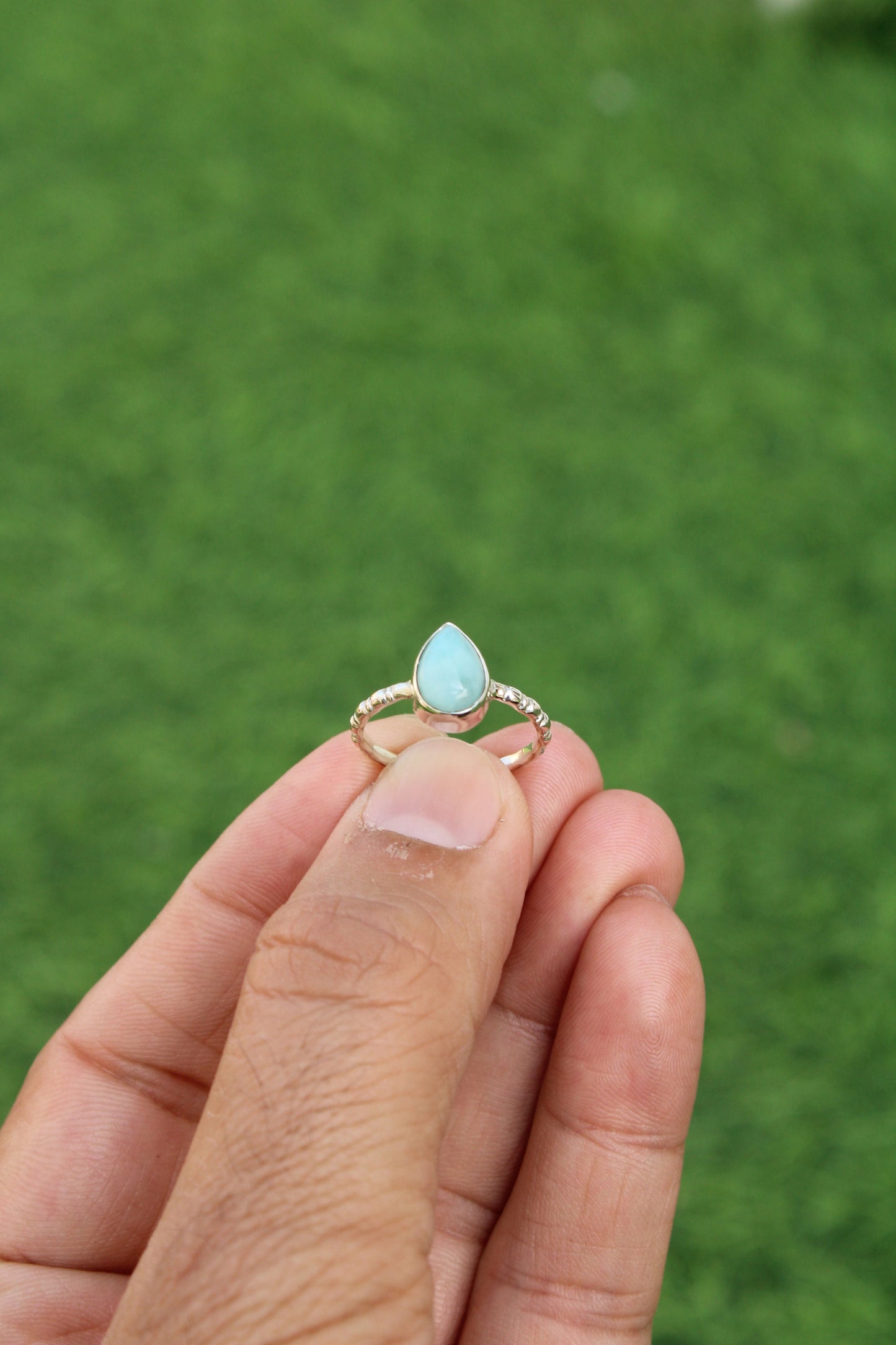 Larimar Pear Ring