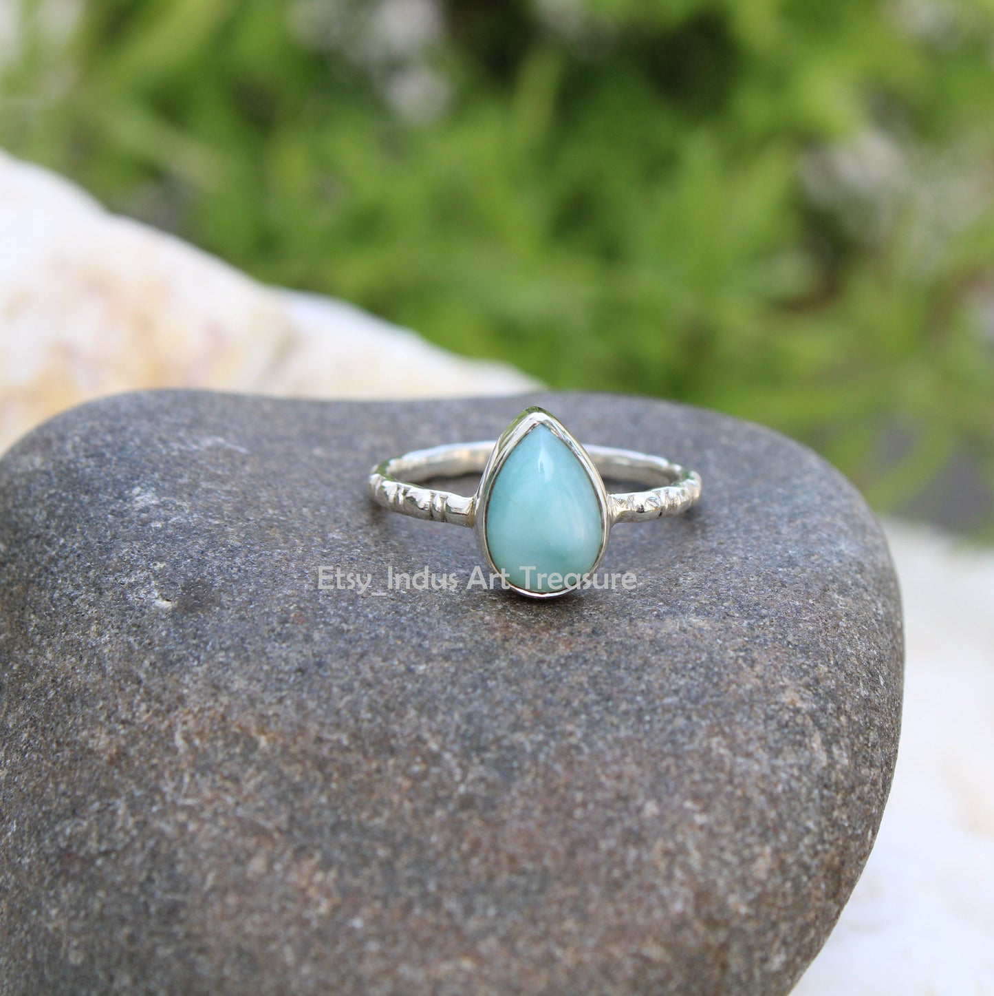 Larimar Pear Ring