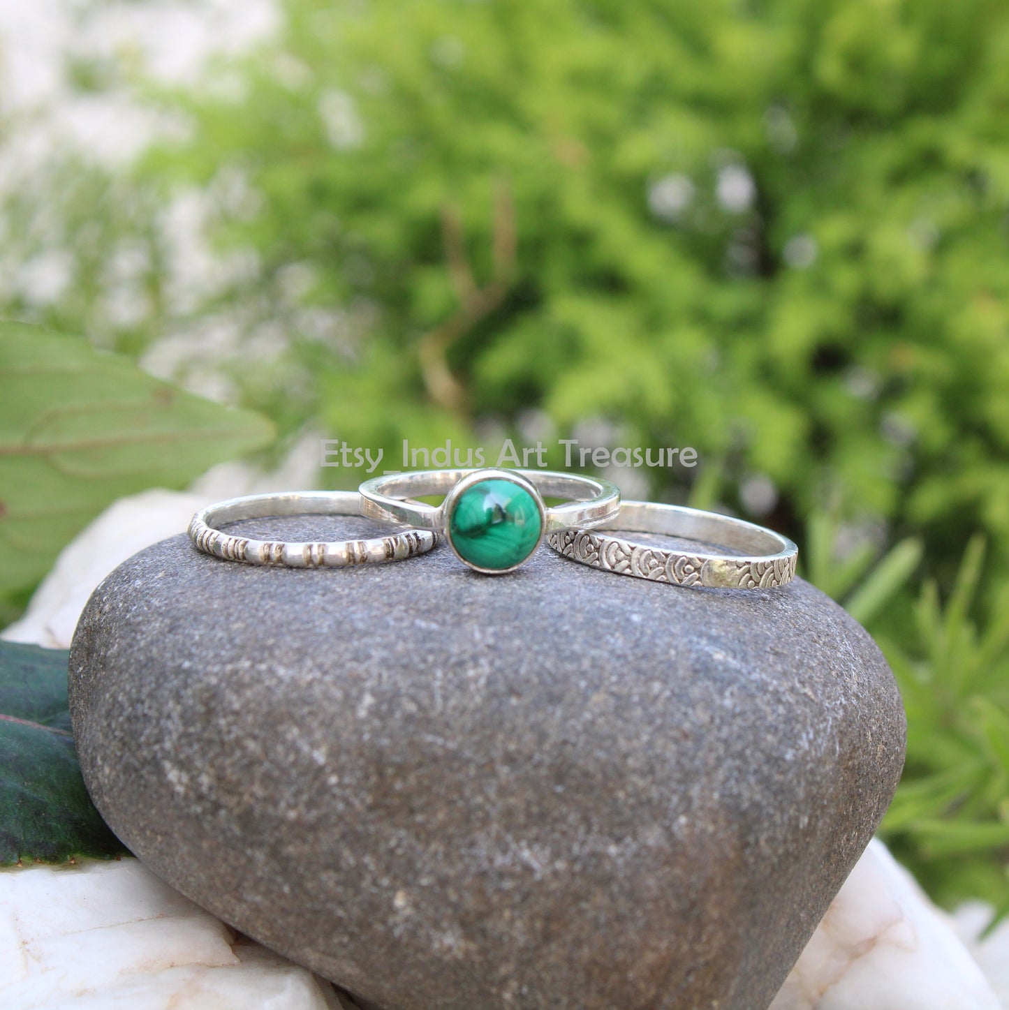 Malachite Stacking Ring Set