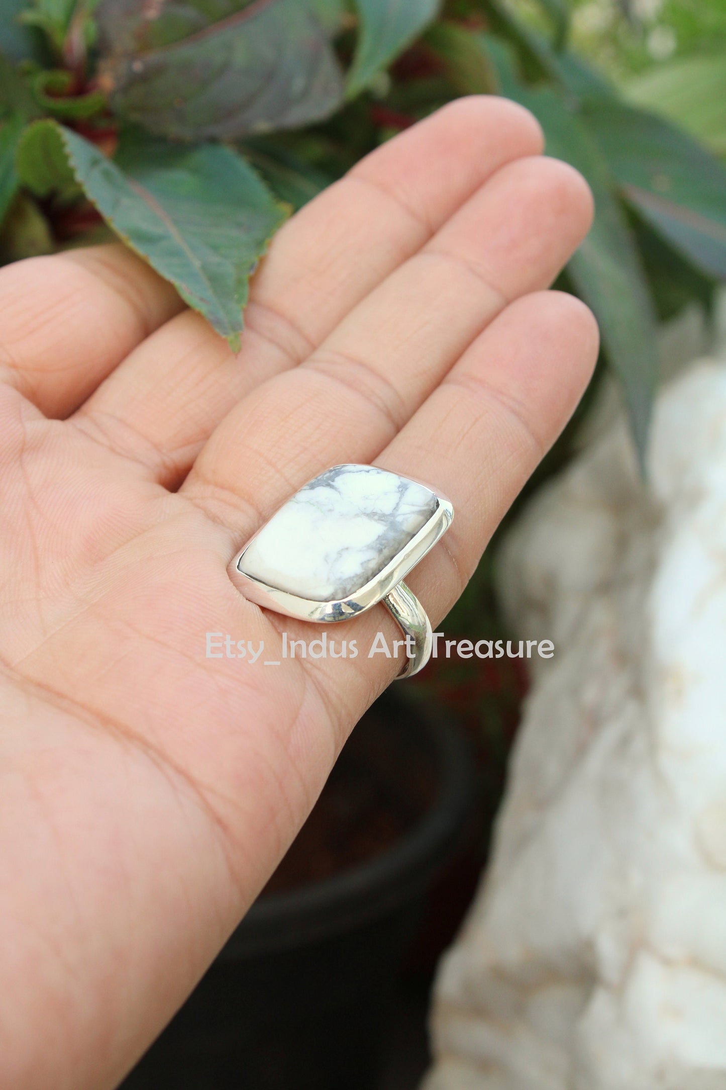 Howlite Statement Ring