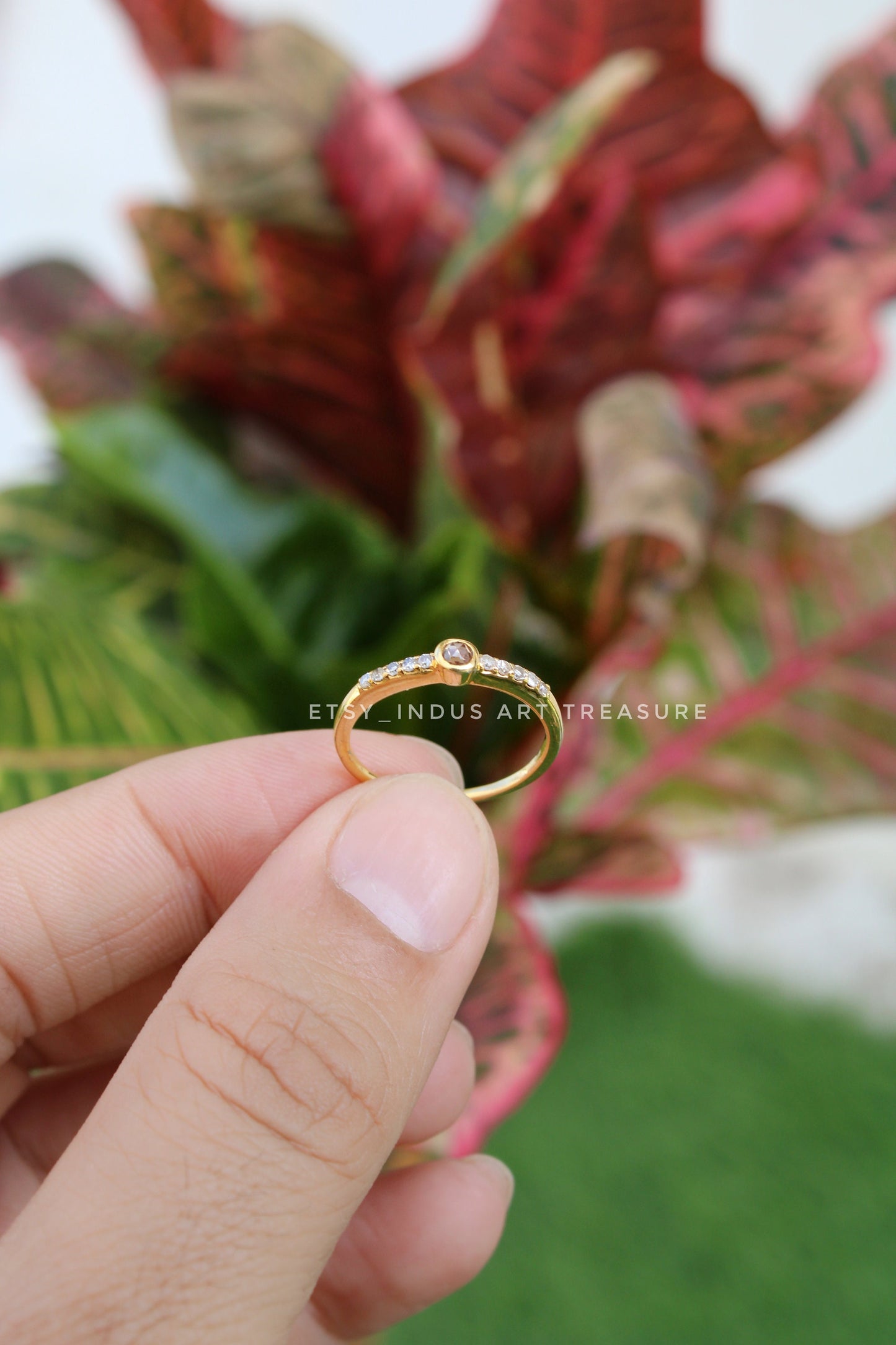 Dainty Diamond Gold Plated Ring