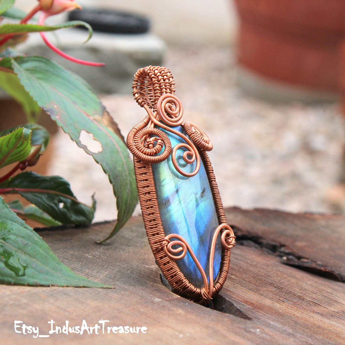Labradorite Copper Wire Wrap Pendant