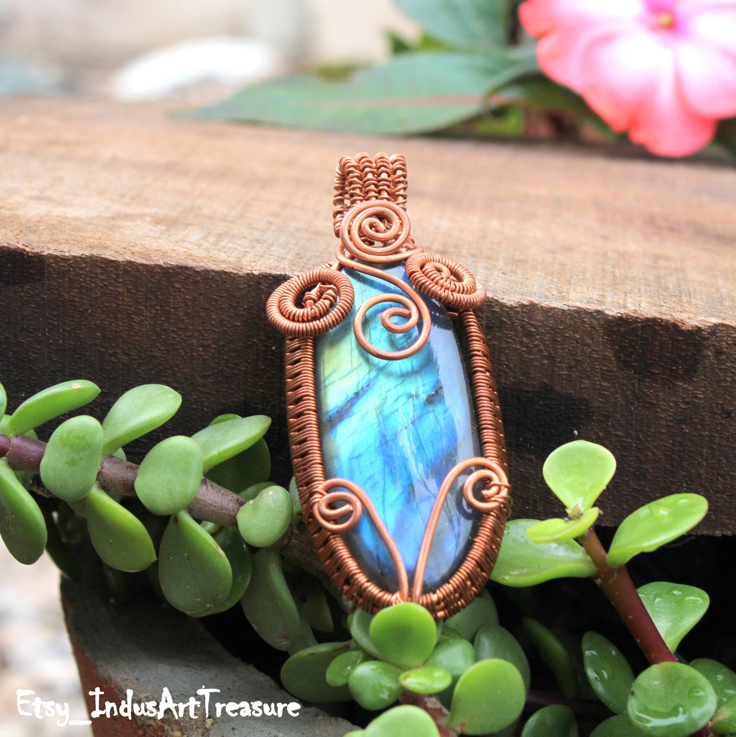 Labradorite Copper Wire Wrap Pendant