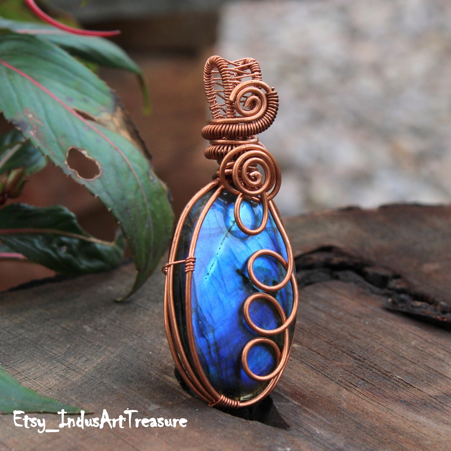 Blue Labradorite Wire wrap Pendant