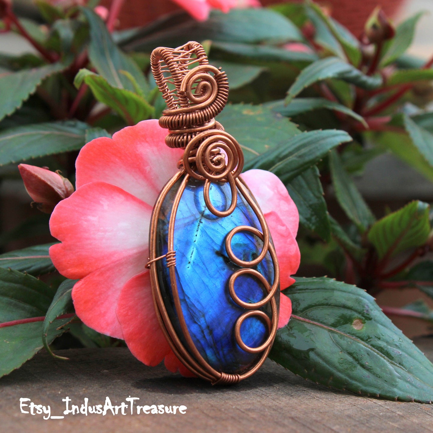 Blue Labradorite Wire wrap Pendant