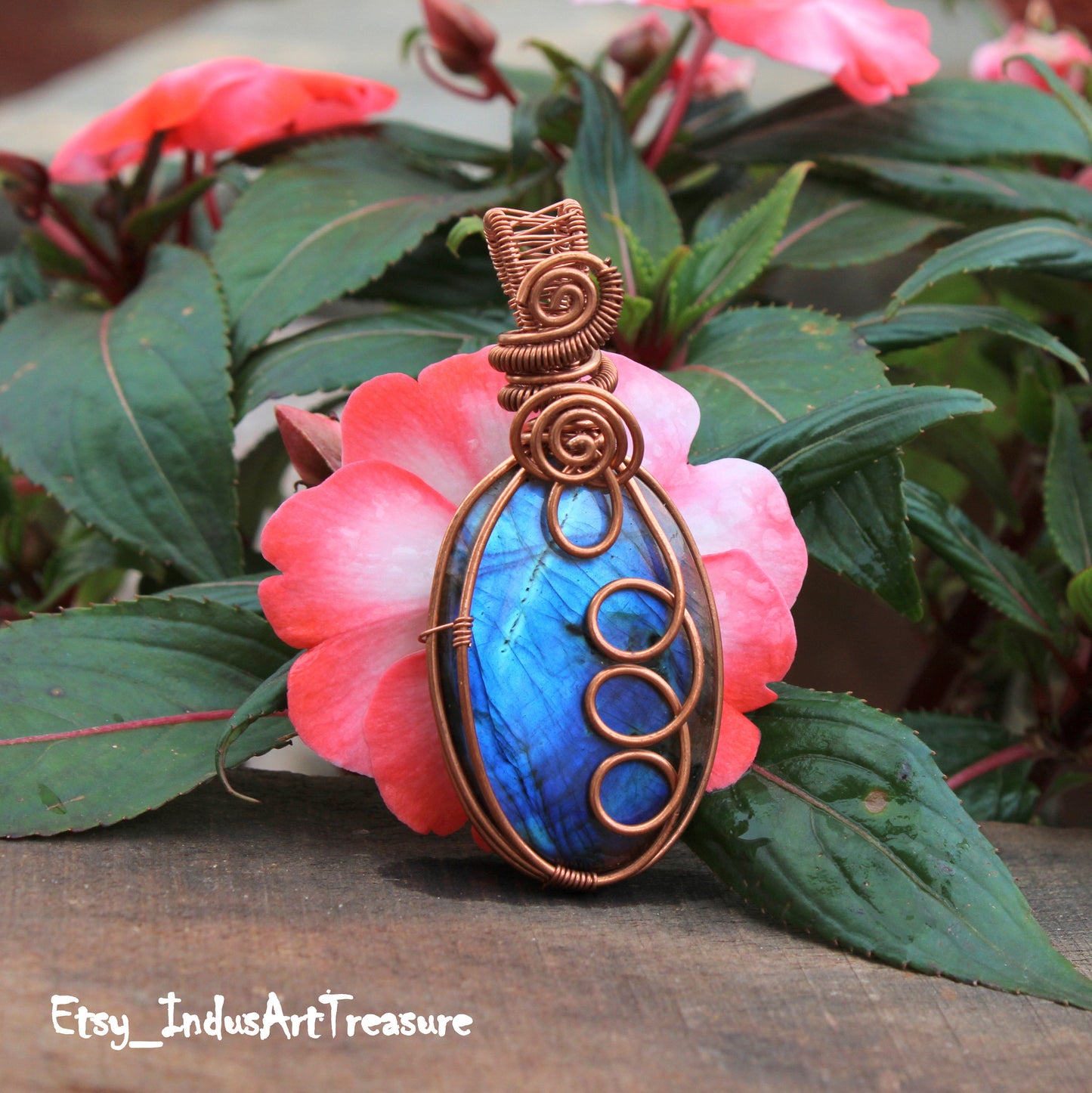 Blue Labradorite Wire wrap Pendant