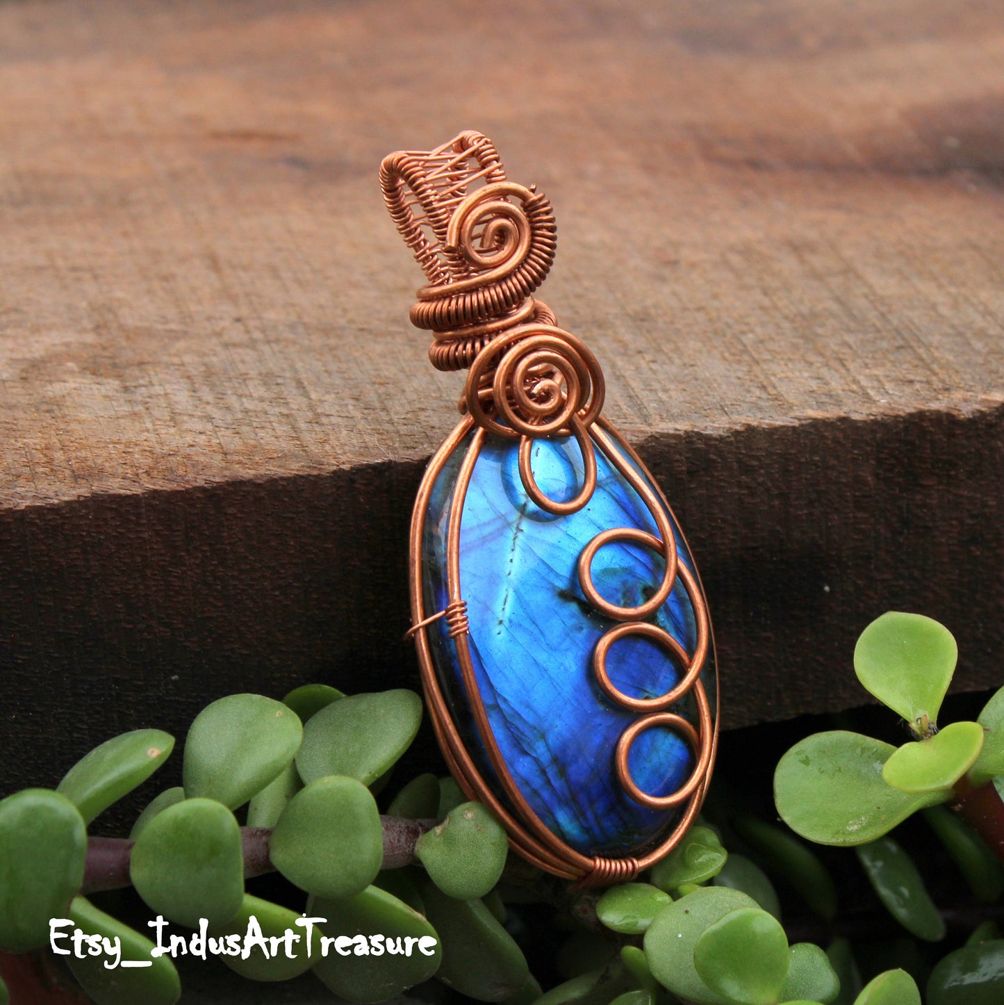Blue Labradorite Wire wrap Pendant