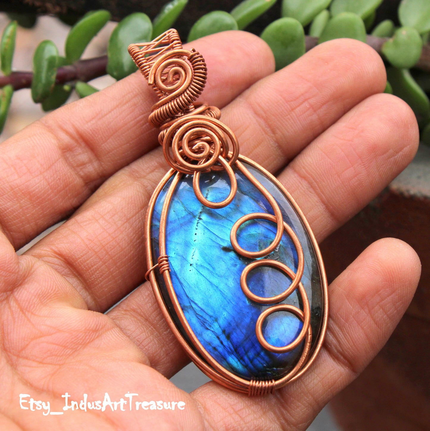 Blue Labradorite Wire wrap Pendant