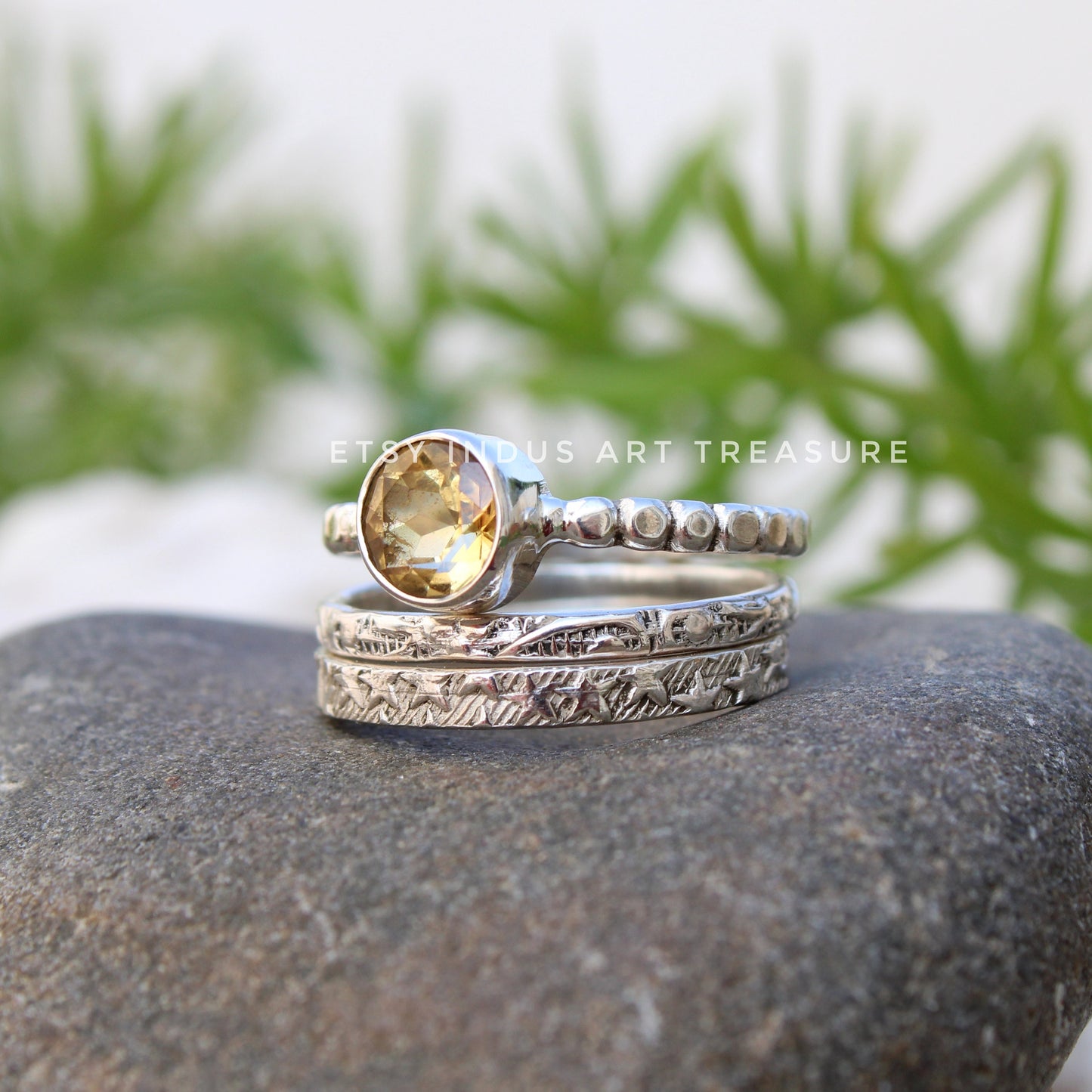 Citrine Stacking Ring Set