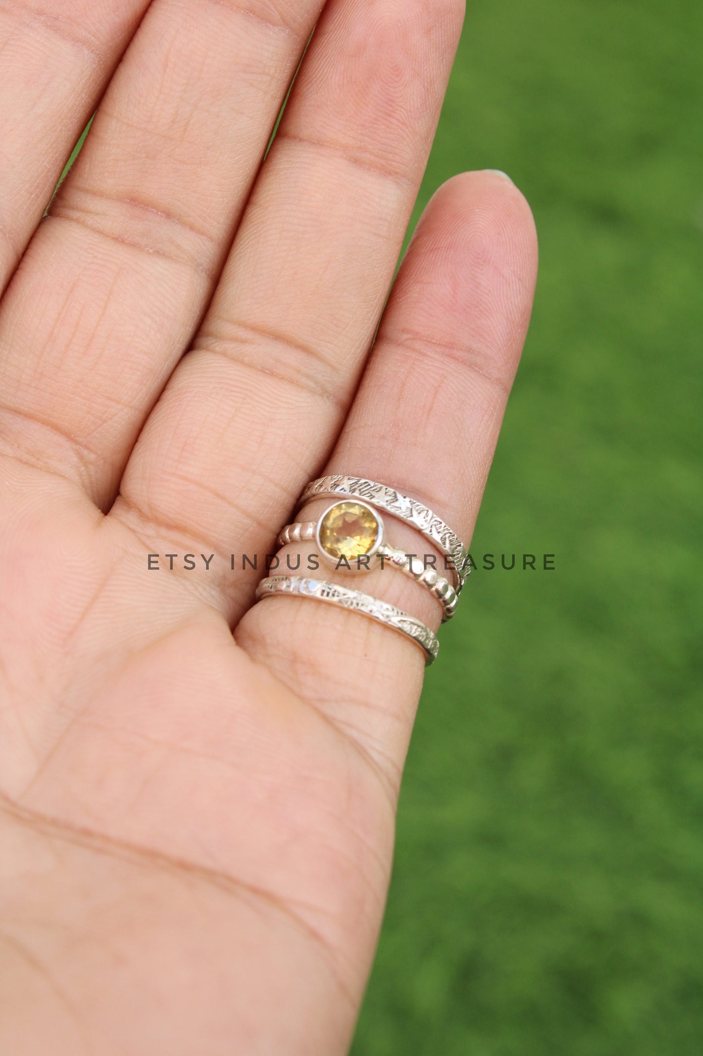 Citrine Stacking Ring Set