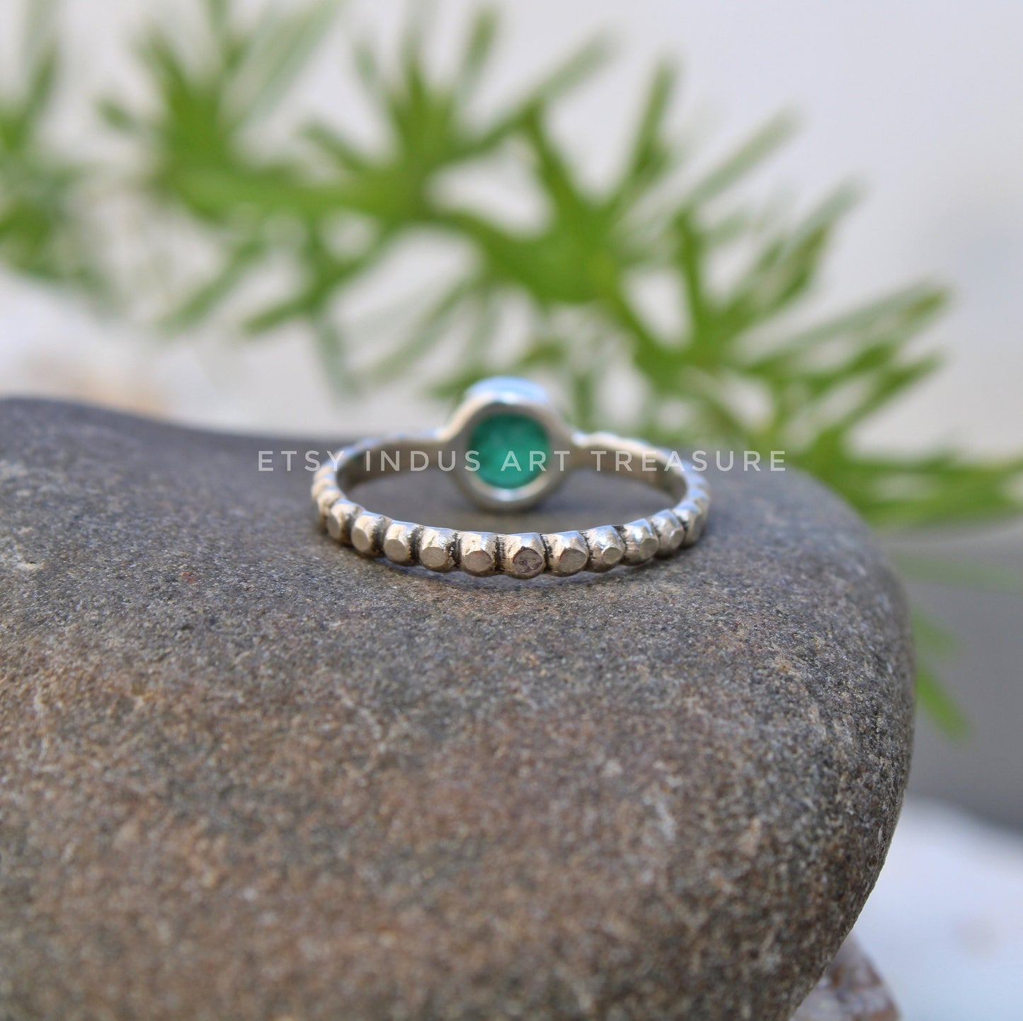 Green Onyx Stacking Ring Set