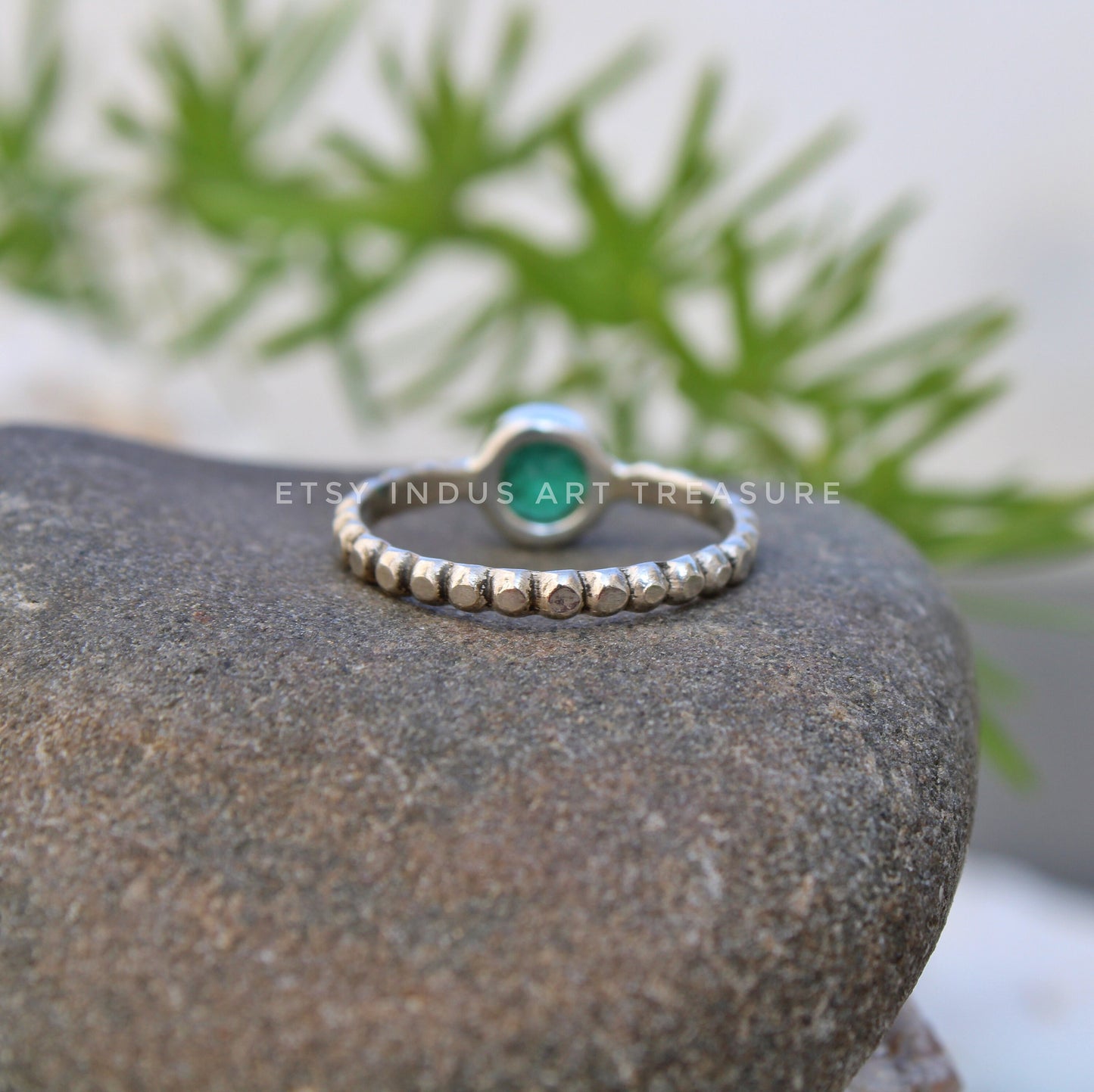 Green Onyx Minimalist Ring