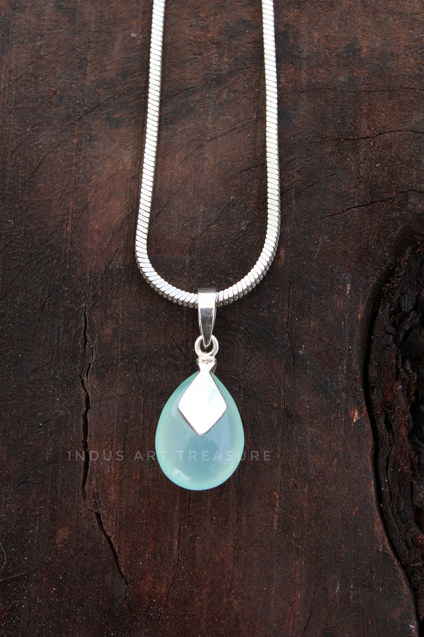 Aqua Chalcedony Pendant
