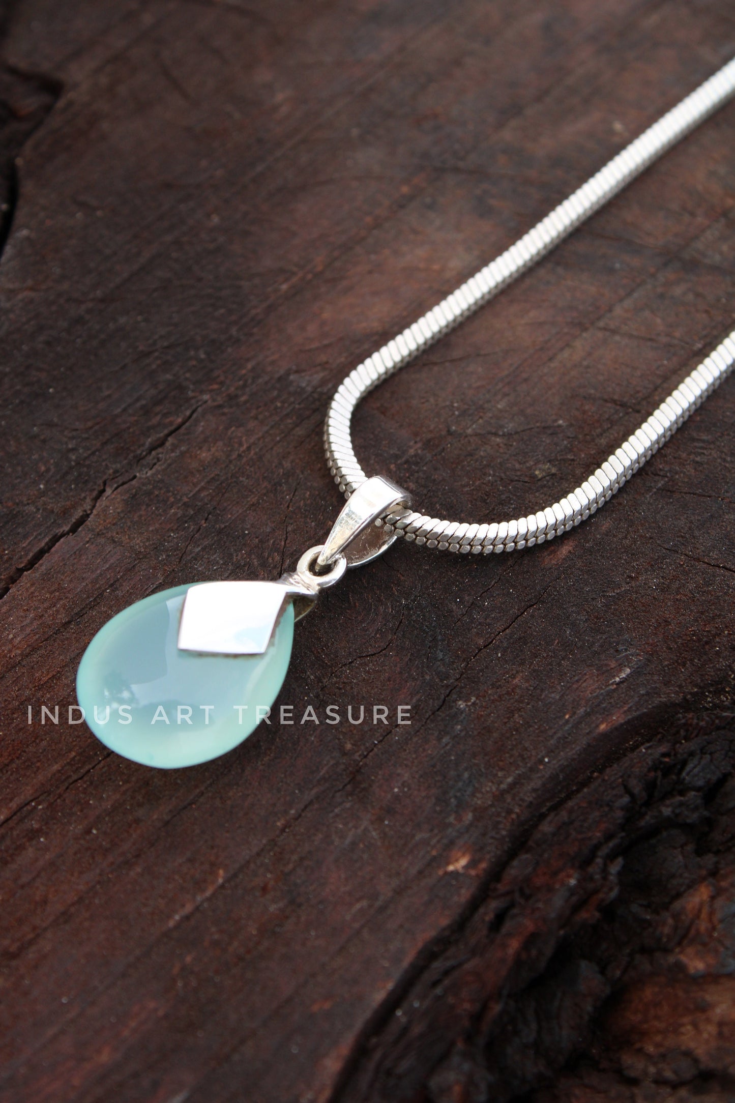 Aqua Chalcedony Pendant