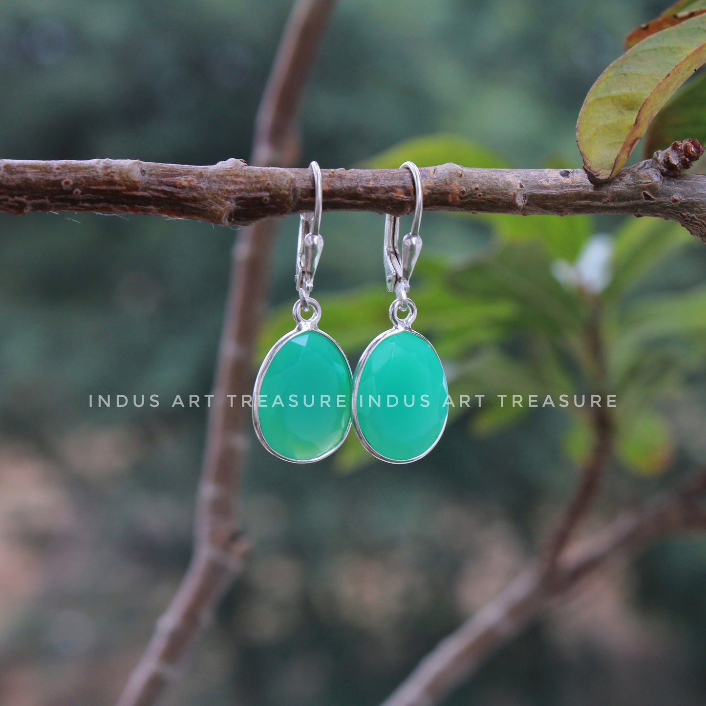 Green Jade Drop Earrings