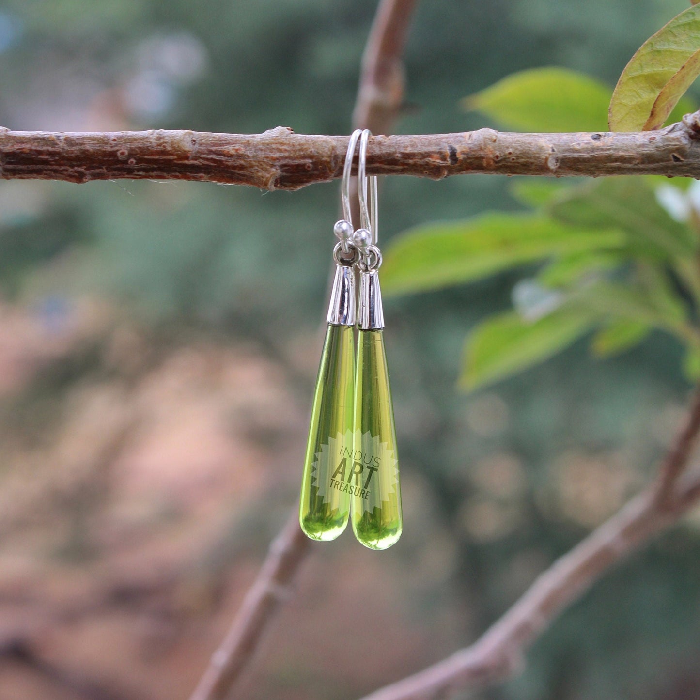 Peridot 50mm Long Drop Earrings
