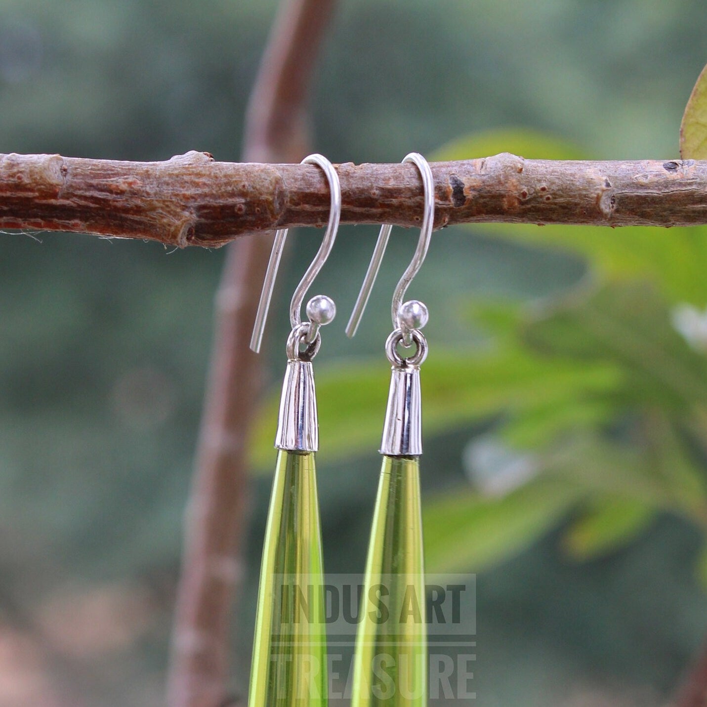 Peridot 50mm Long Drop Earrings