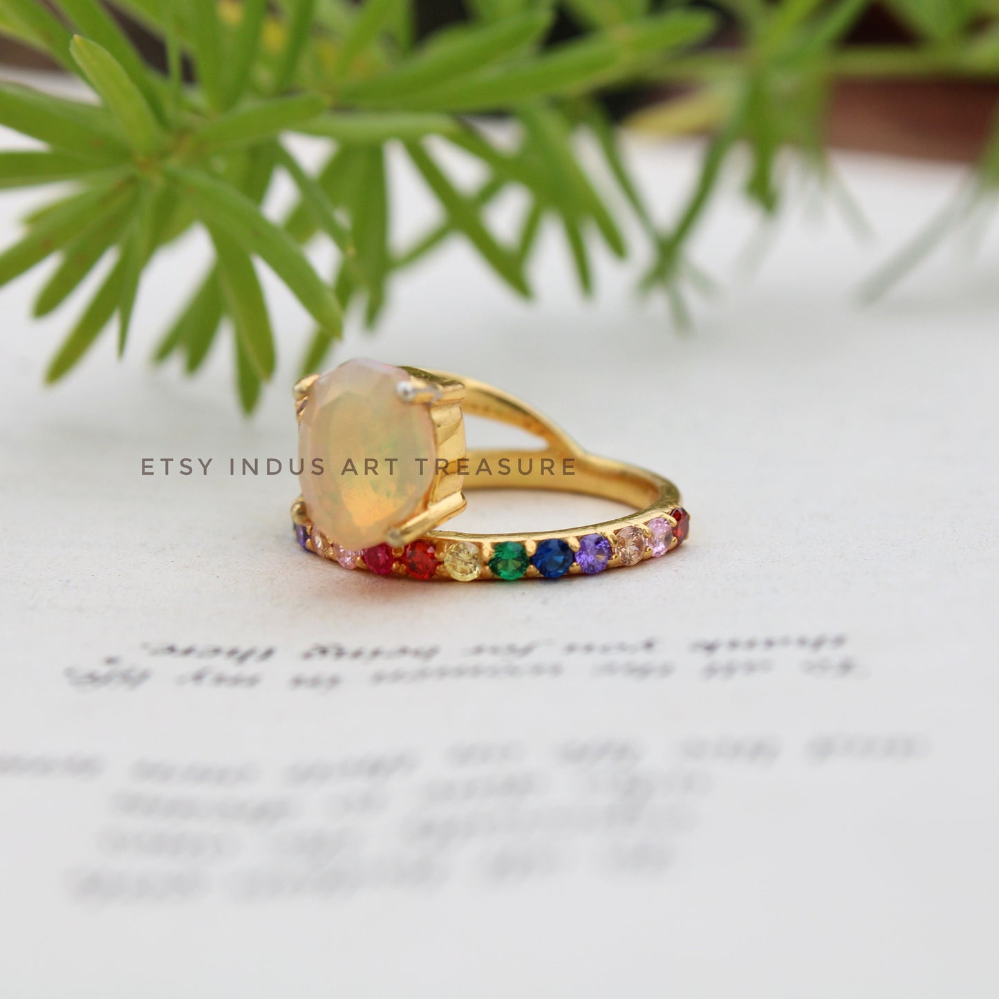 Multi Gemstone Opal Cocktail Ring