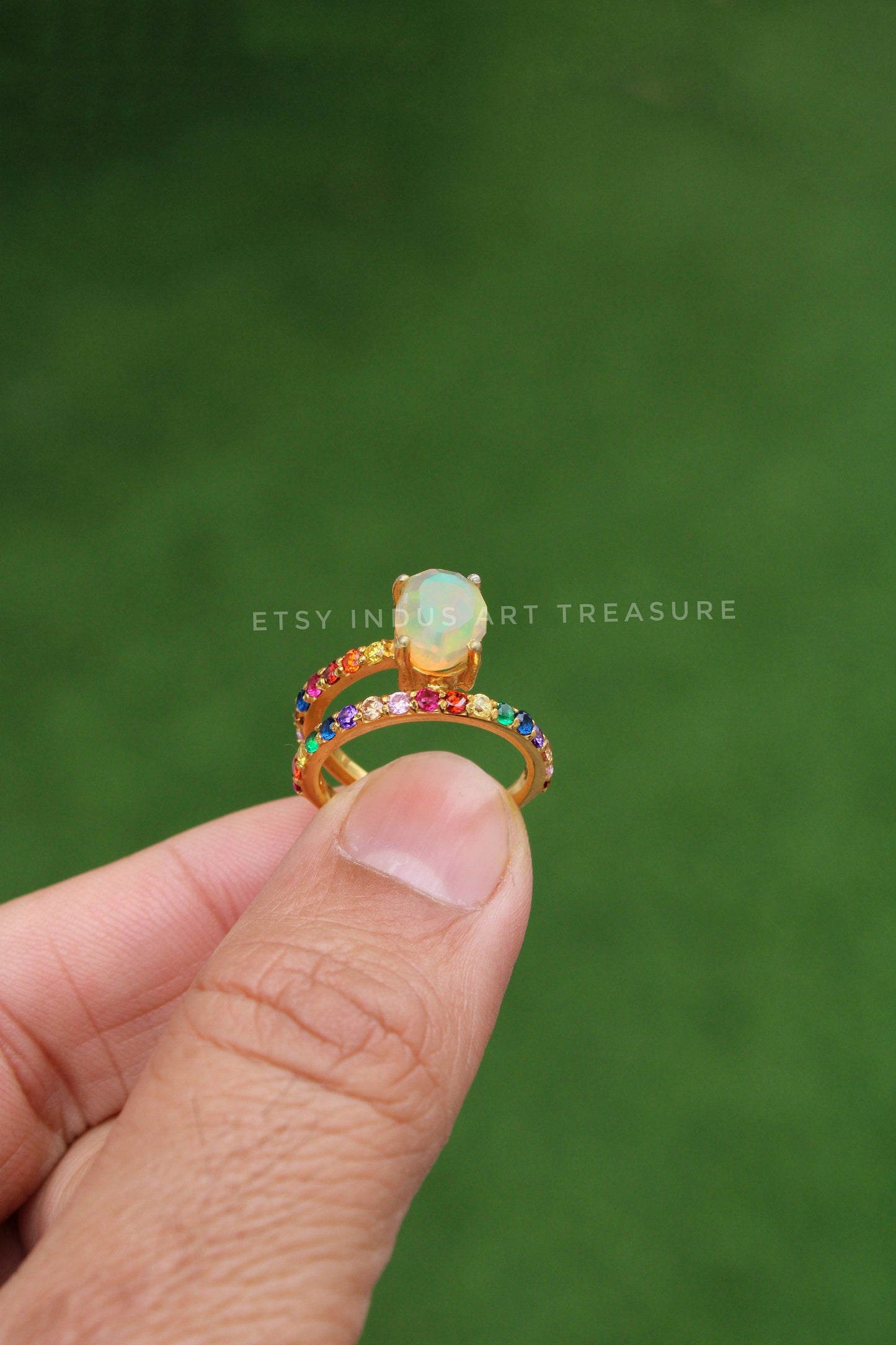 Multi Gemstone Opal Cocktail Ring