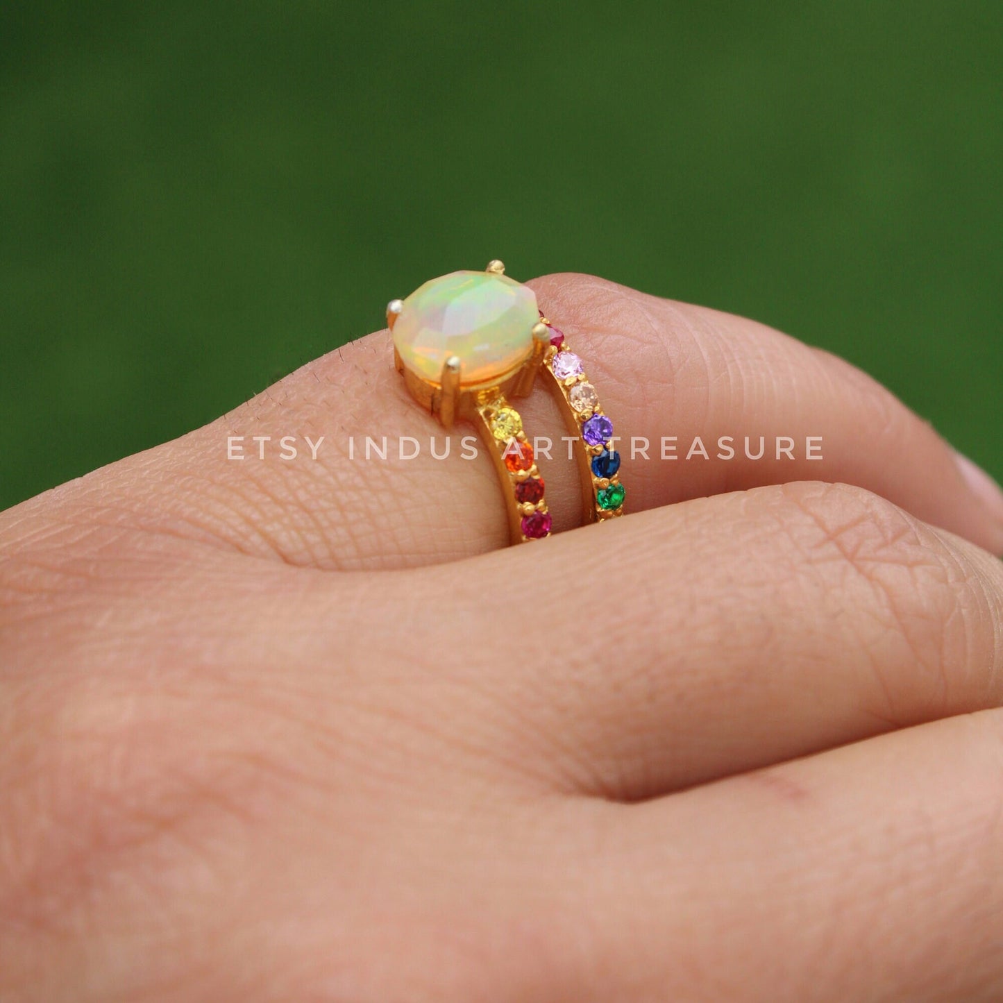 Multi Gemstone Opal Cocktail Ring