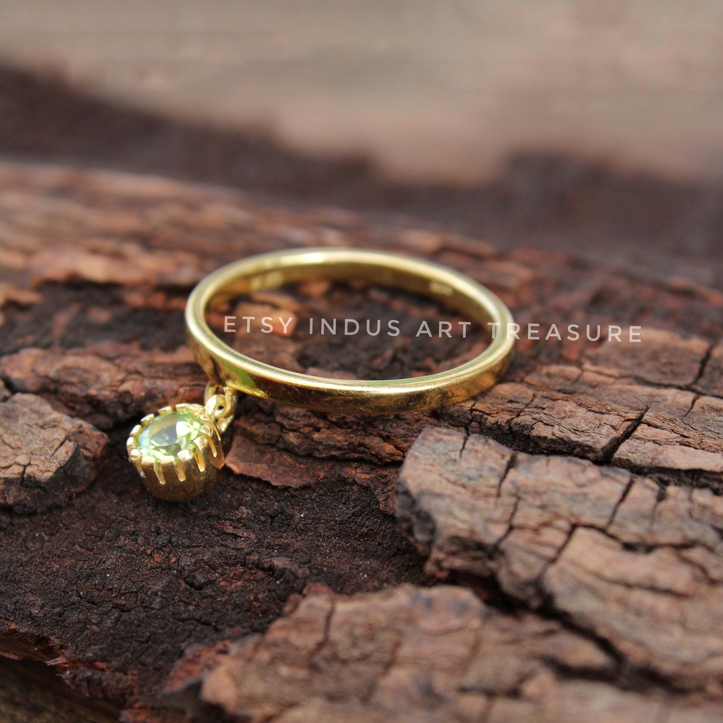 Peridot Dainty 18k Gold Ring