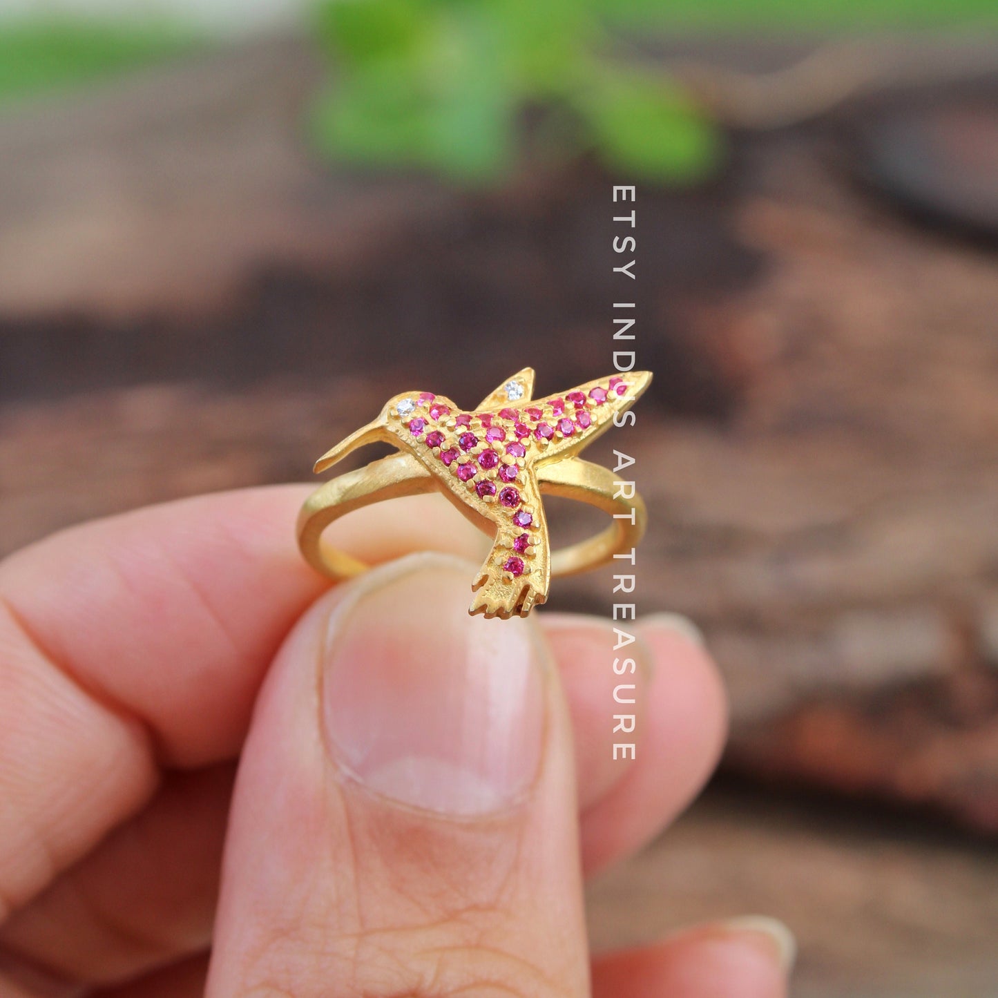 Ruby Dainty Gold Plated Ring