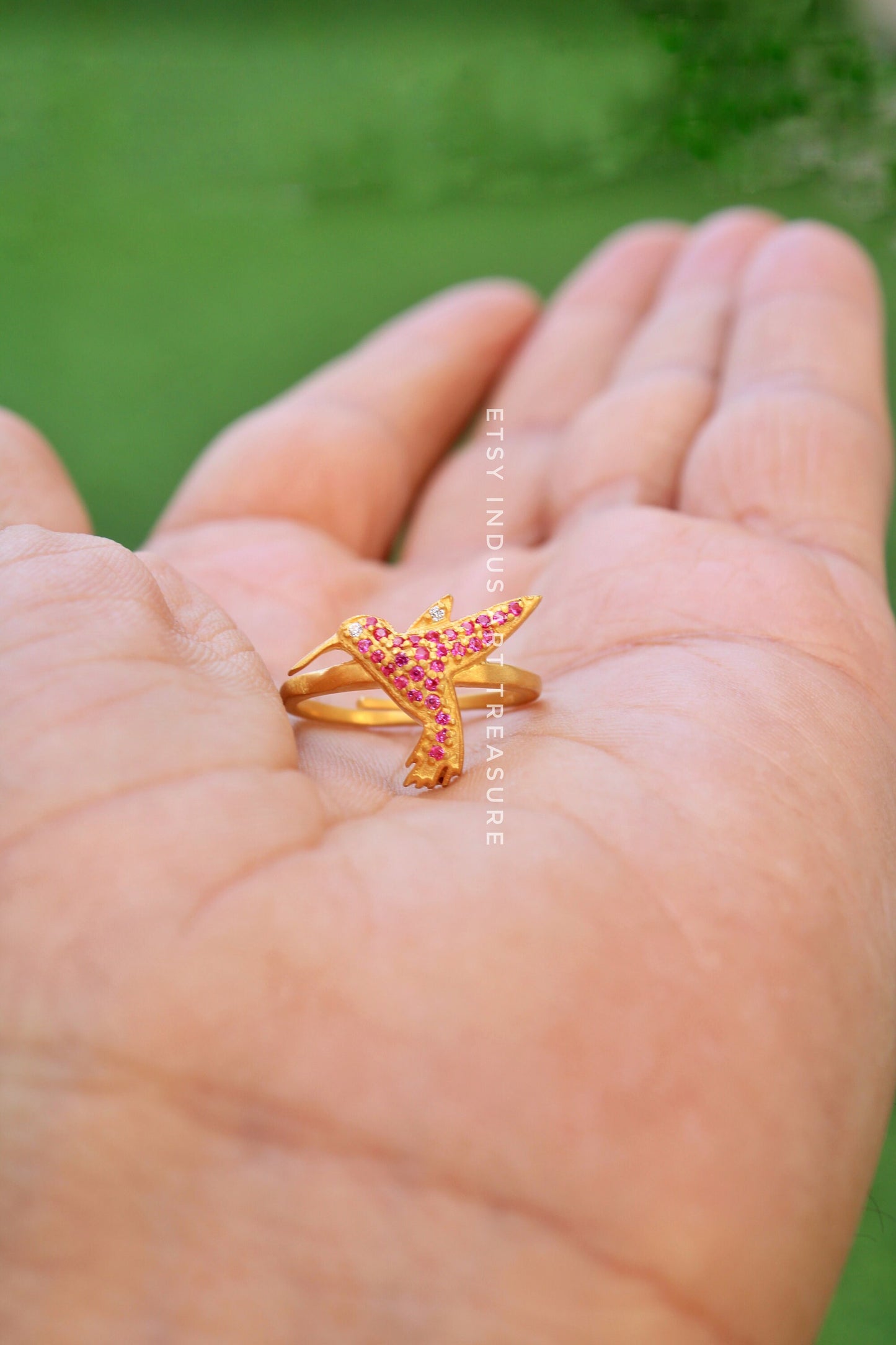 Ruby Dainty Gold Plated Ring
