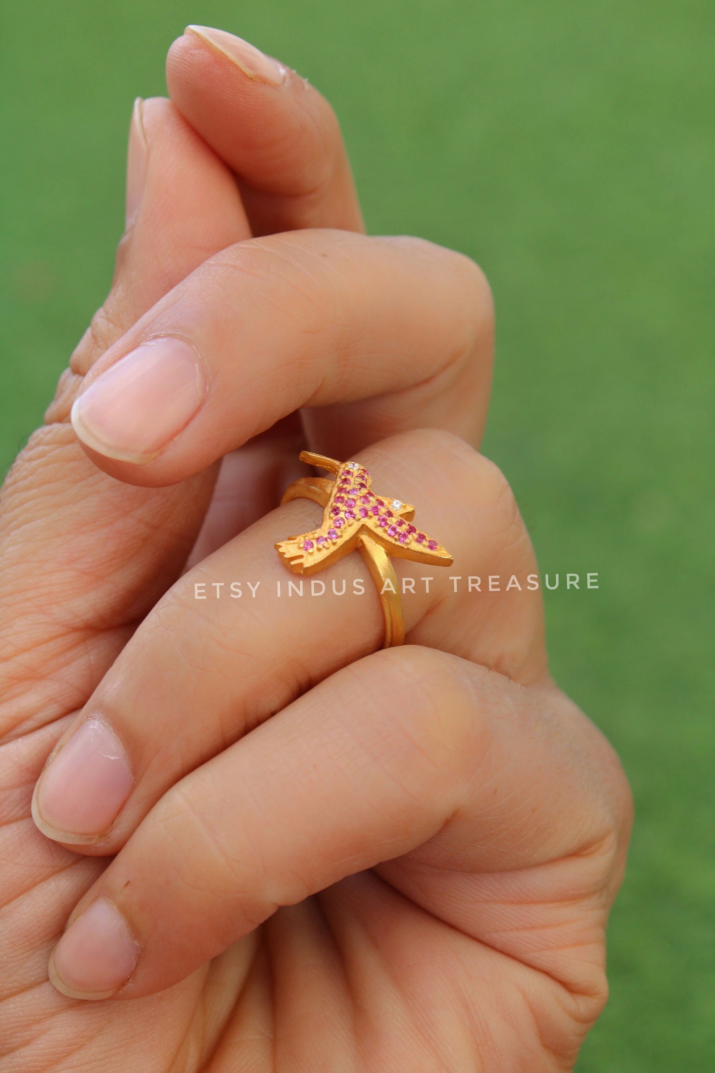 Ruby Dainty Gold Plated Ring