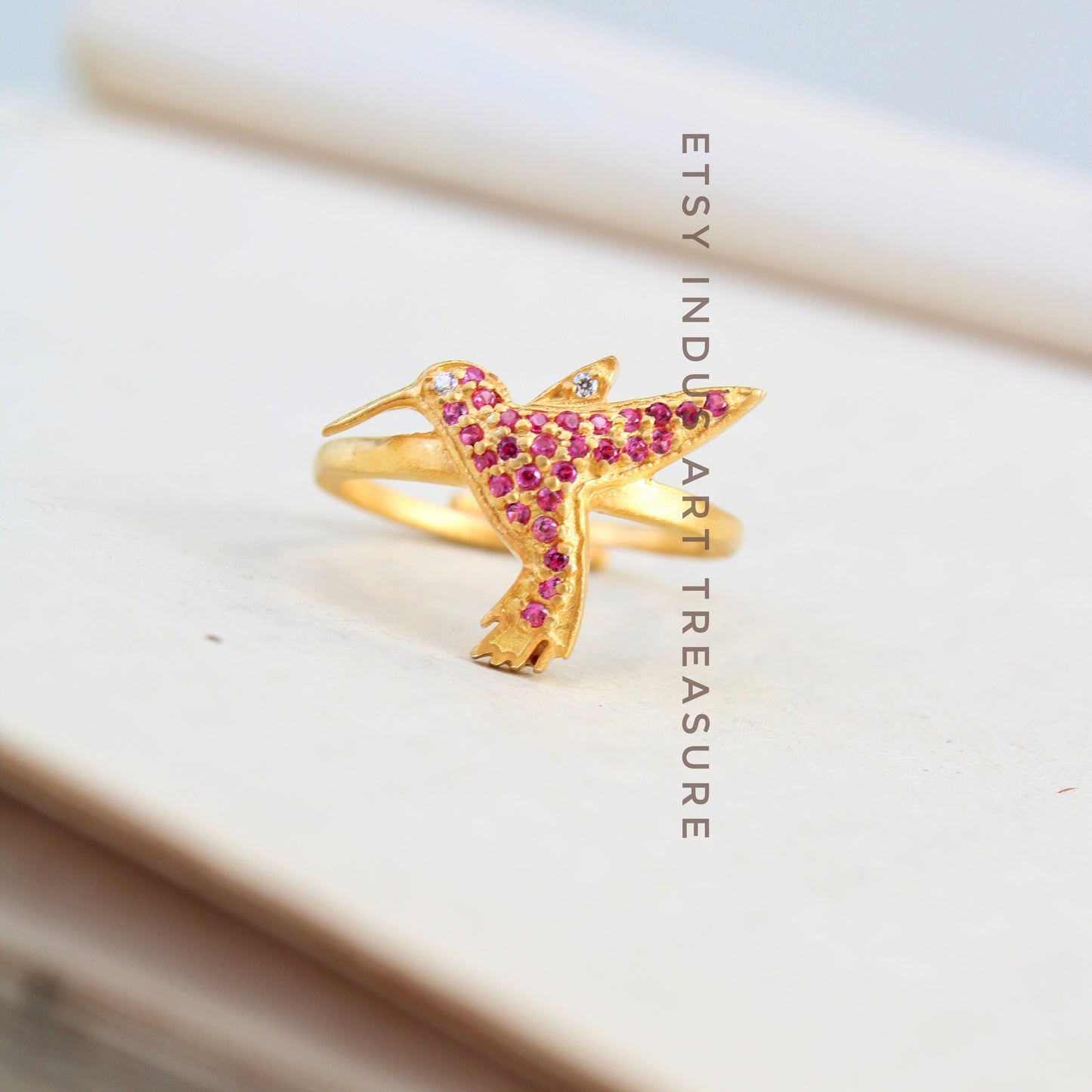 Ruby Dainty Gold Plated Ring