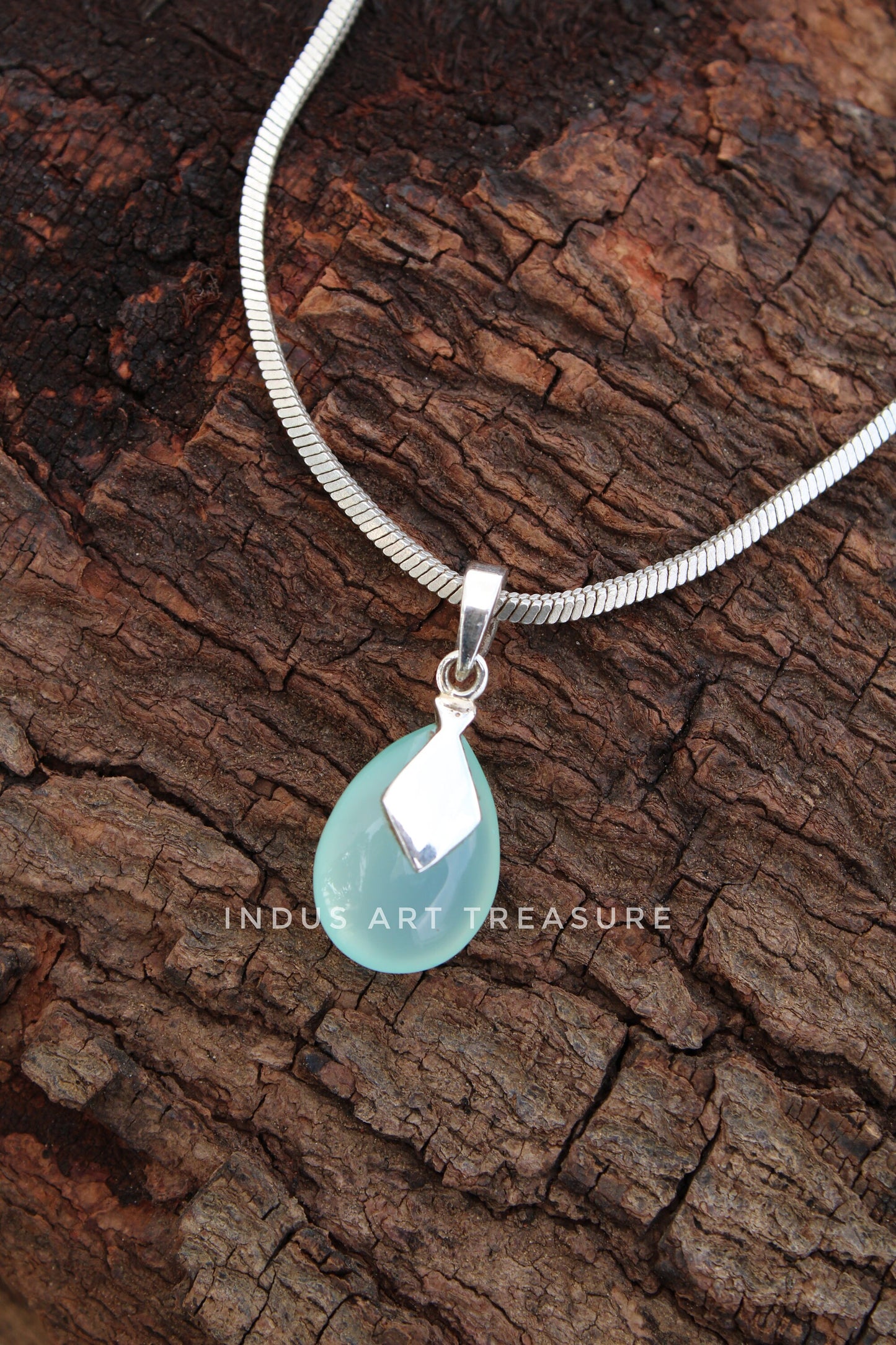 Aqua Chalcedony Pendant