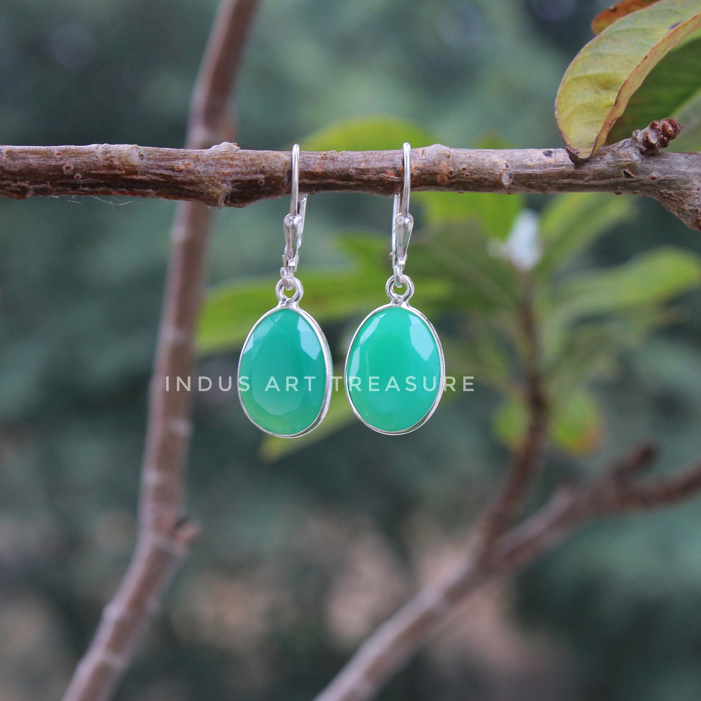 Green Jade Drop Earrings