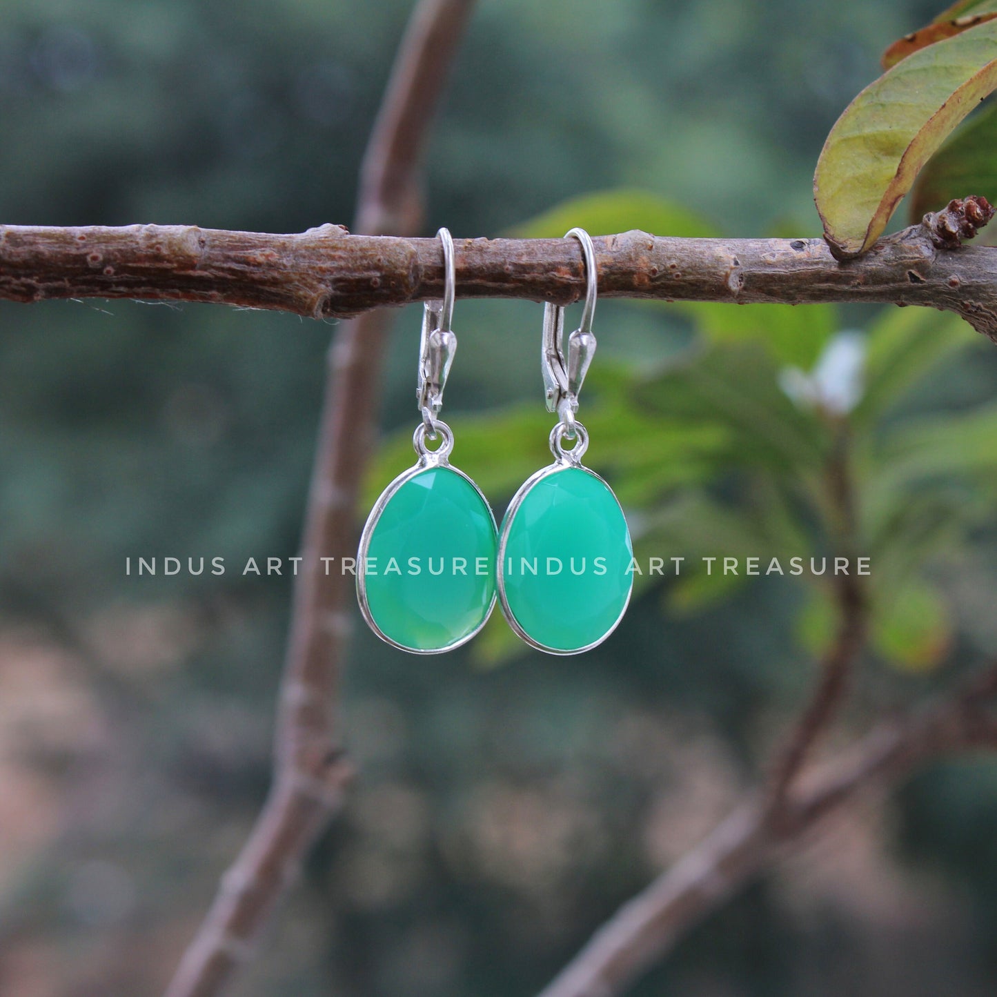 Green Jade Drop Earrings