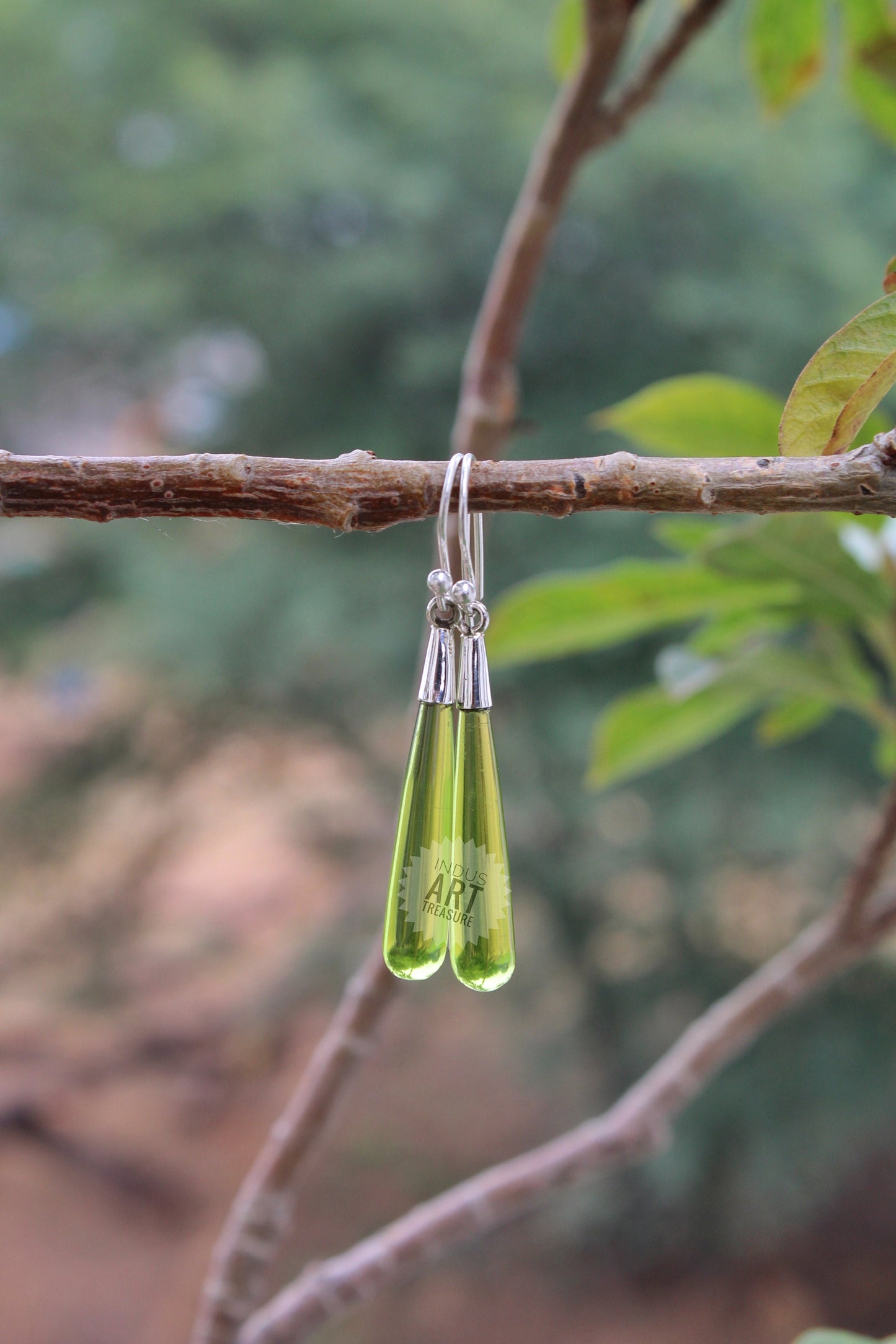 Peridot 50mm Long Drop Earrings