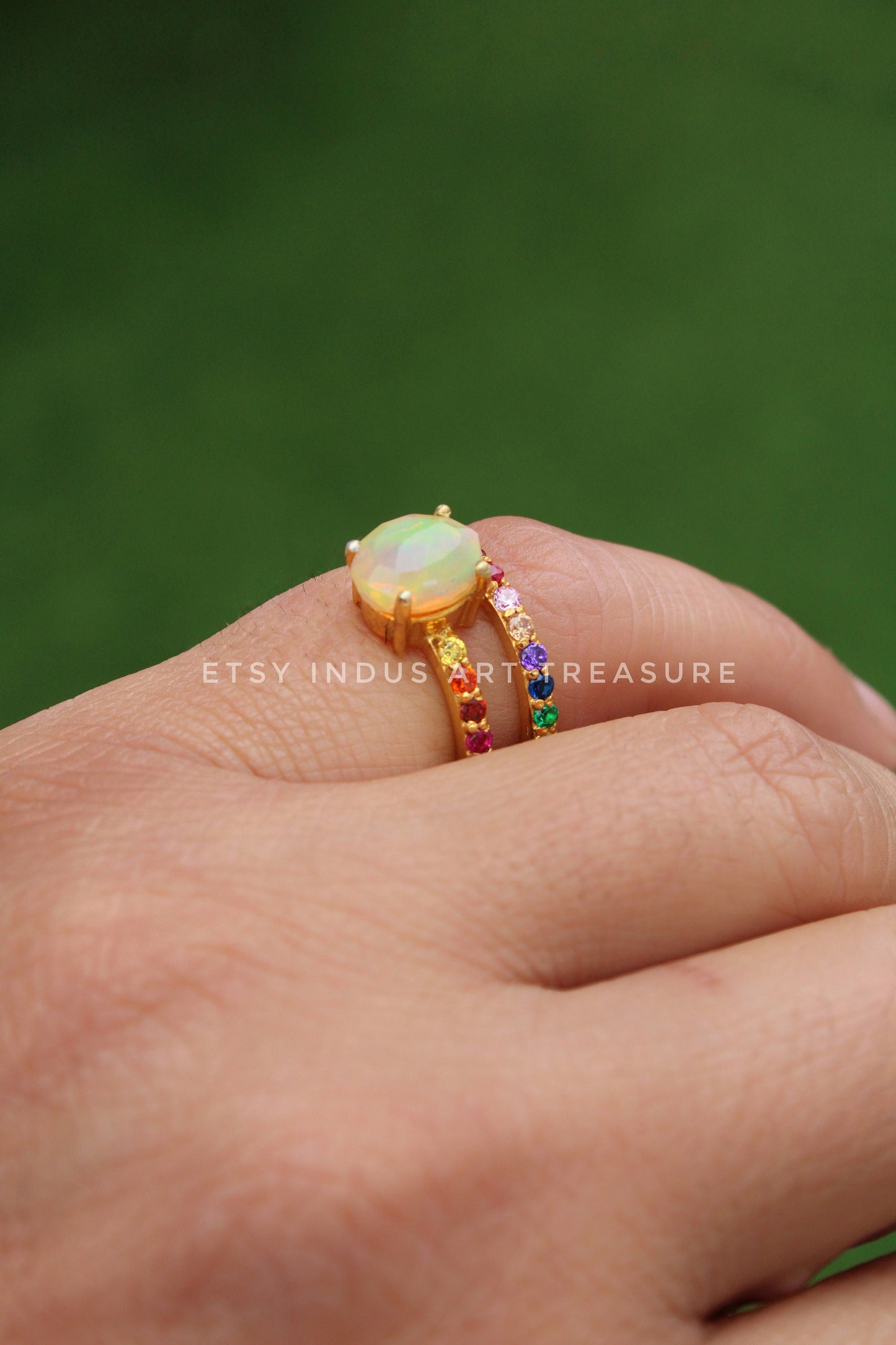 Multi Gemstone Opal Cocktail Ring