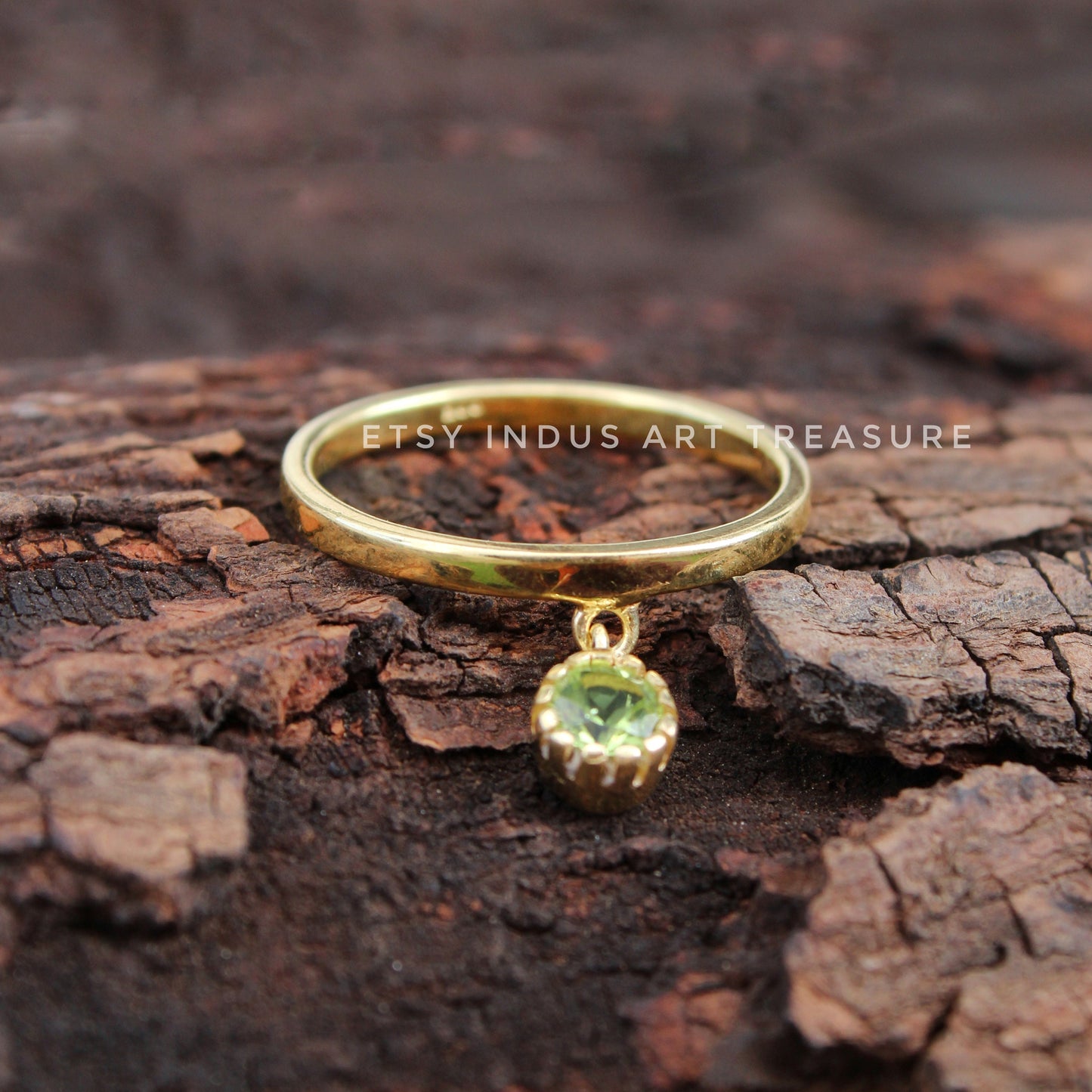 Peridot Dainty 18k Gold Ring