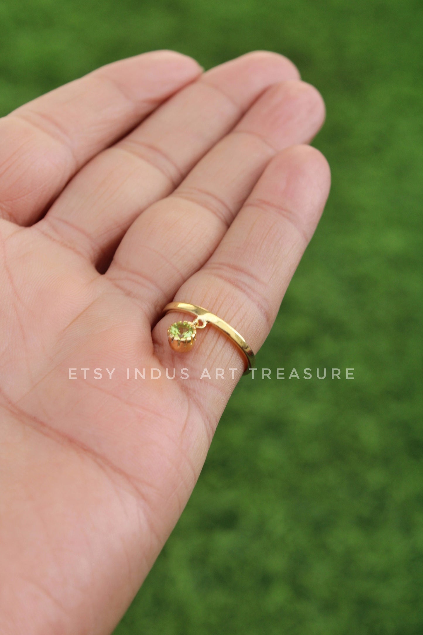 Peridot Dainty 18k Gold Ring